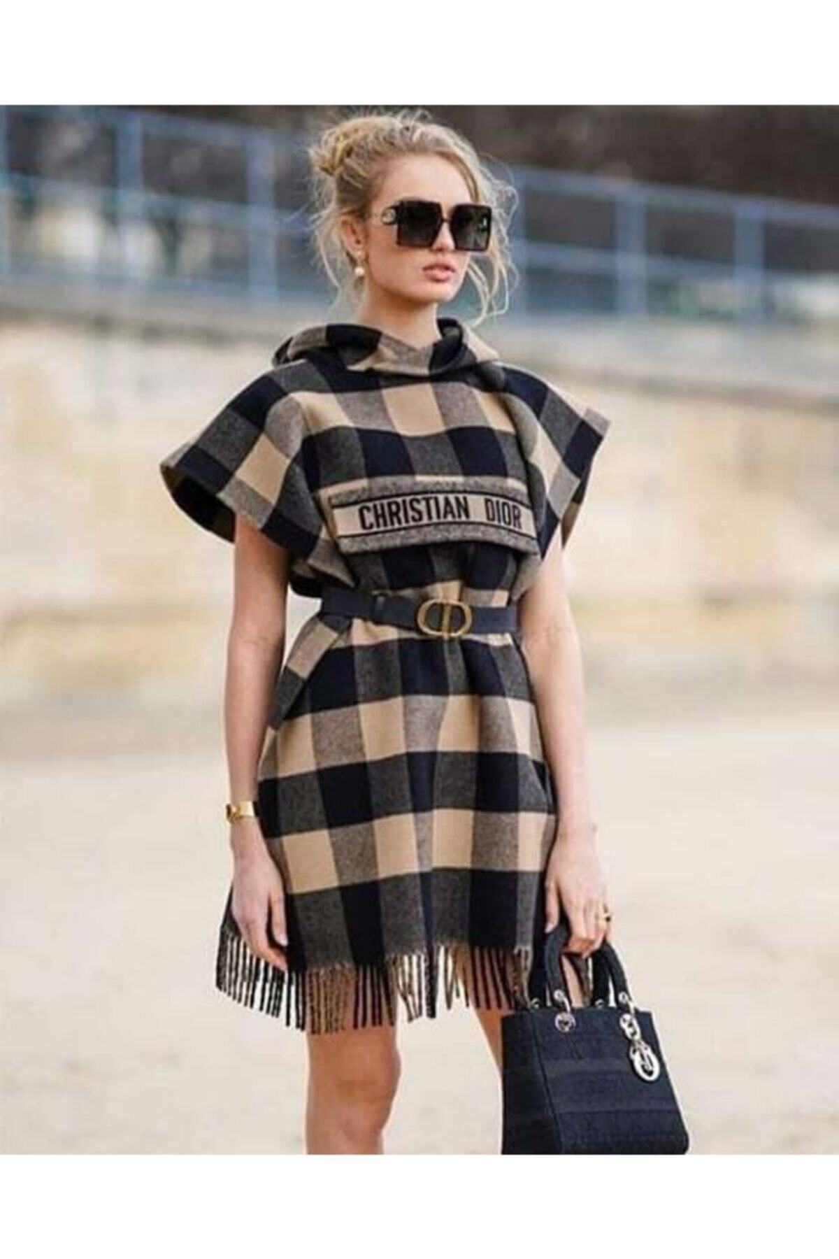 Styleistanbul Butikaylinnnn Kadın Ekose Panço