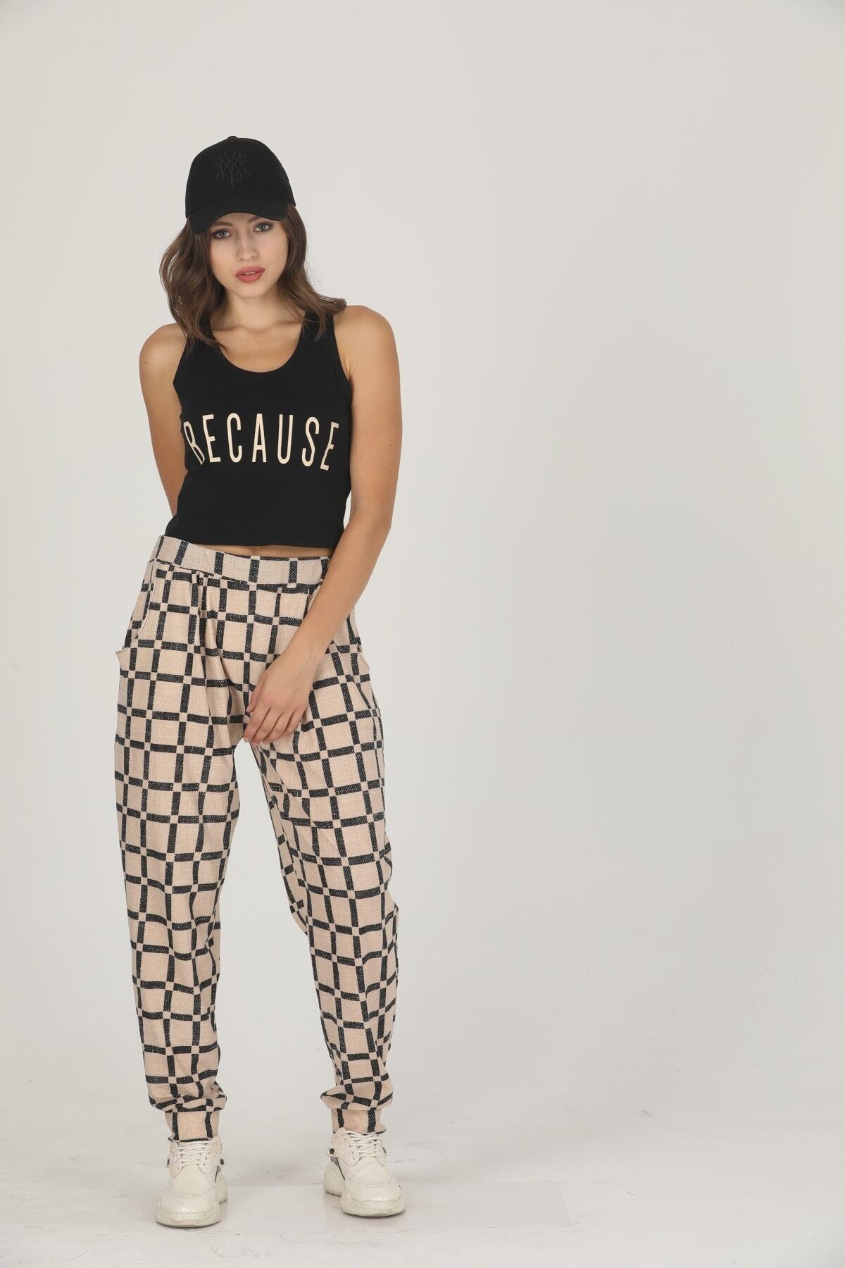 MASSİMO BAZAAR Kadın Bej Şalvar Pijama Altı