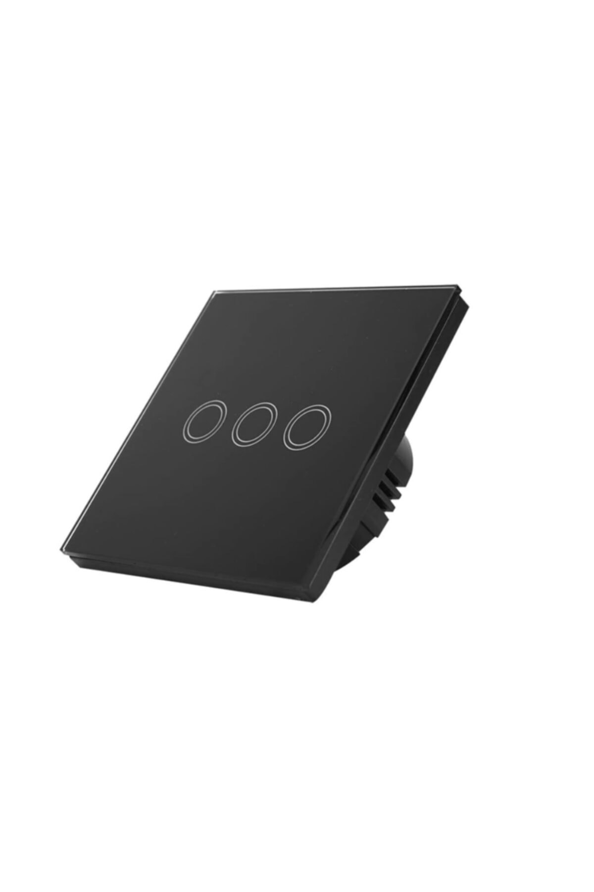 Alfa 3xtouch Kristal Led Panel Üç Tuşlu Dokunmatik Duvar Işık Anahtarı Komütatör Siyah