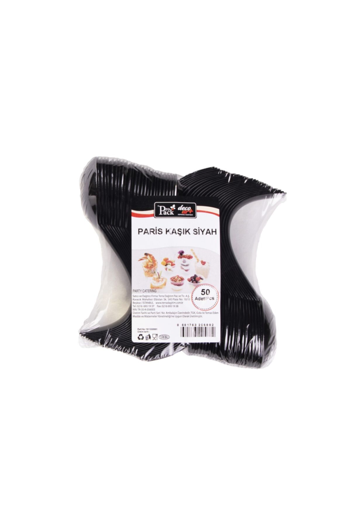 Propack 50adet Siyah Paris Kaşık