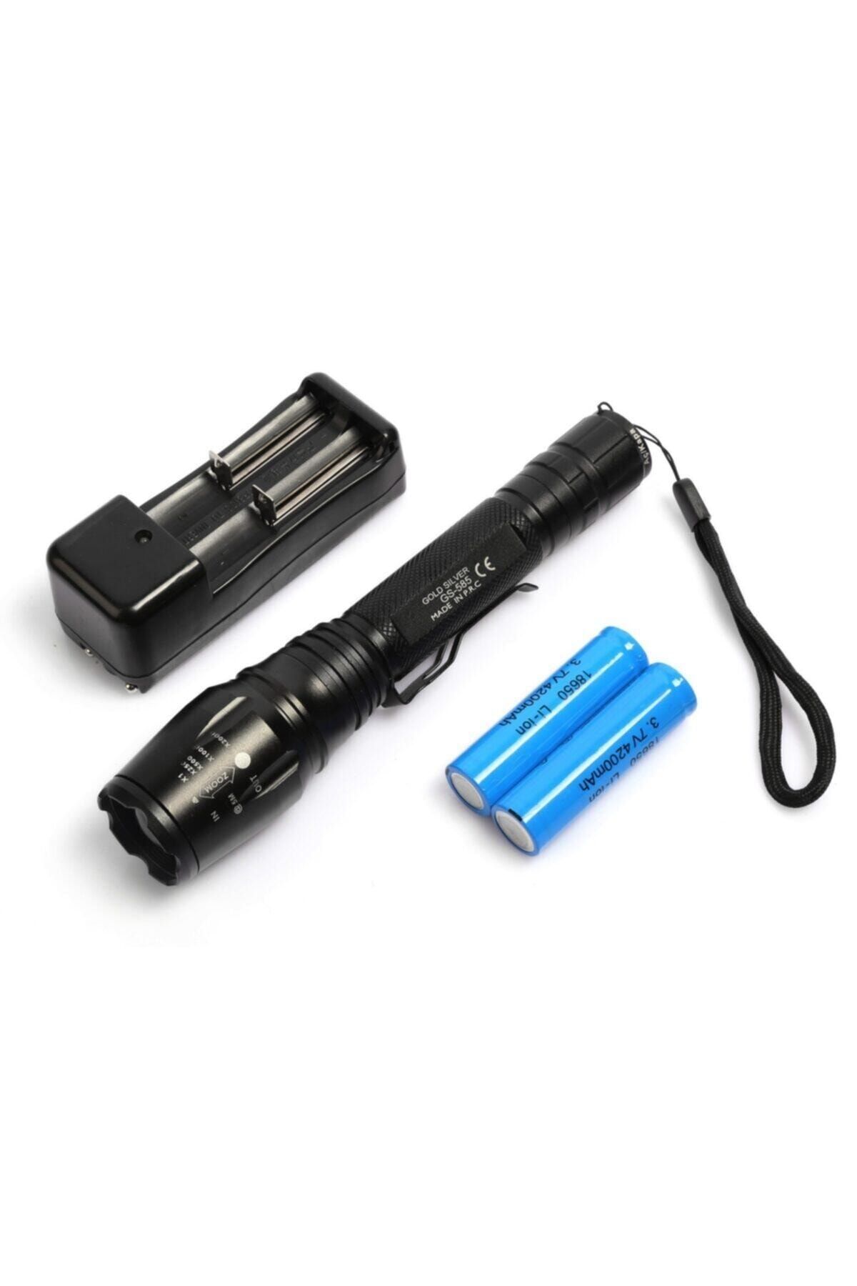 SAREM GOLD&SILVER Gold Silver Gs-585 T6 Led 10w Metal Tüfek Feneri