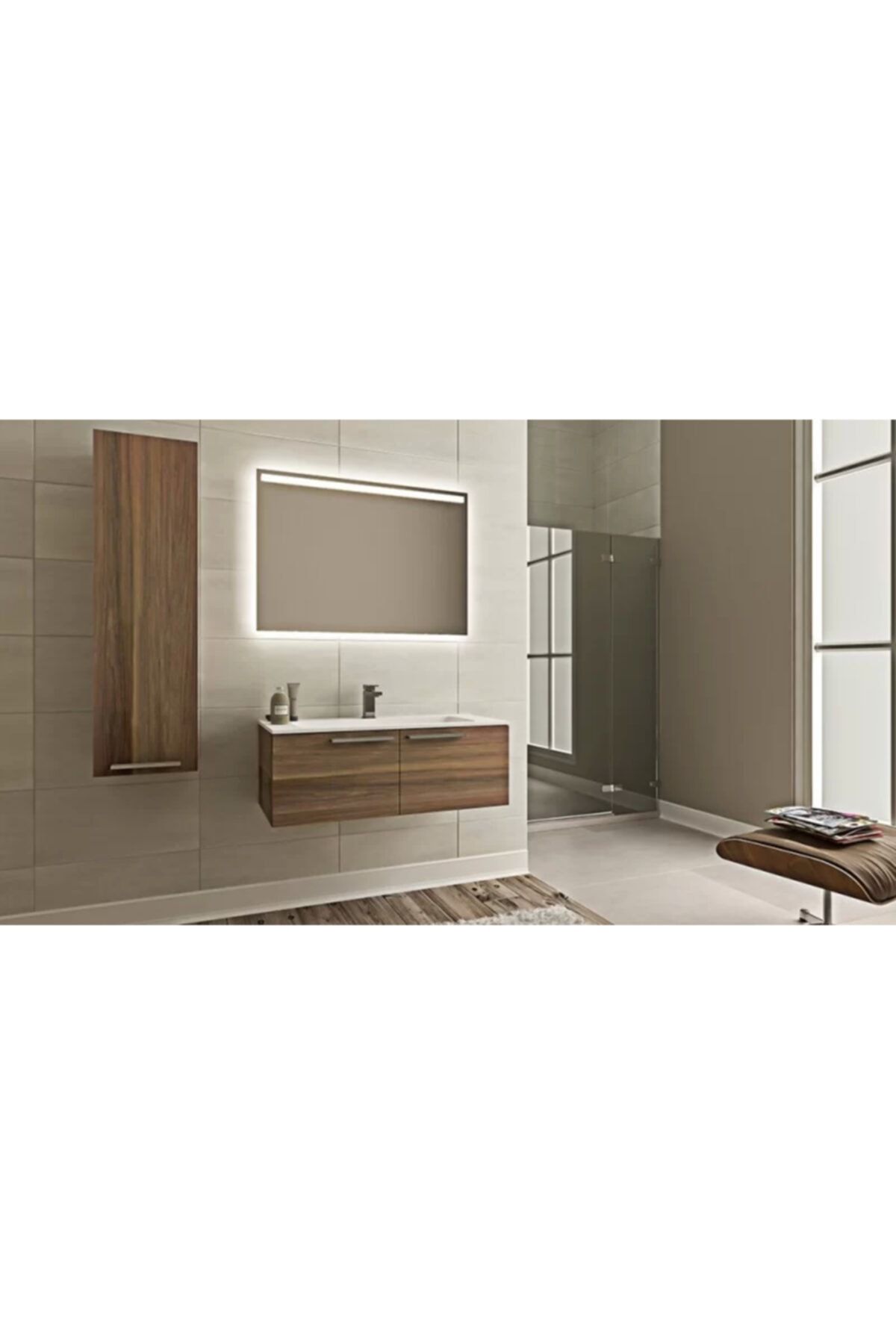 Obenimki Bagnotti Aries Glossmax Banyo Dolabı (Ceviz-60cm.)