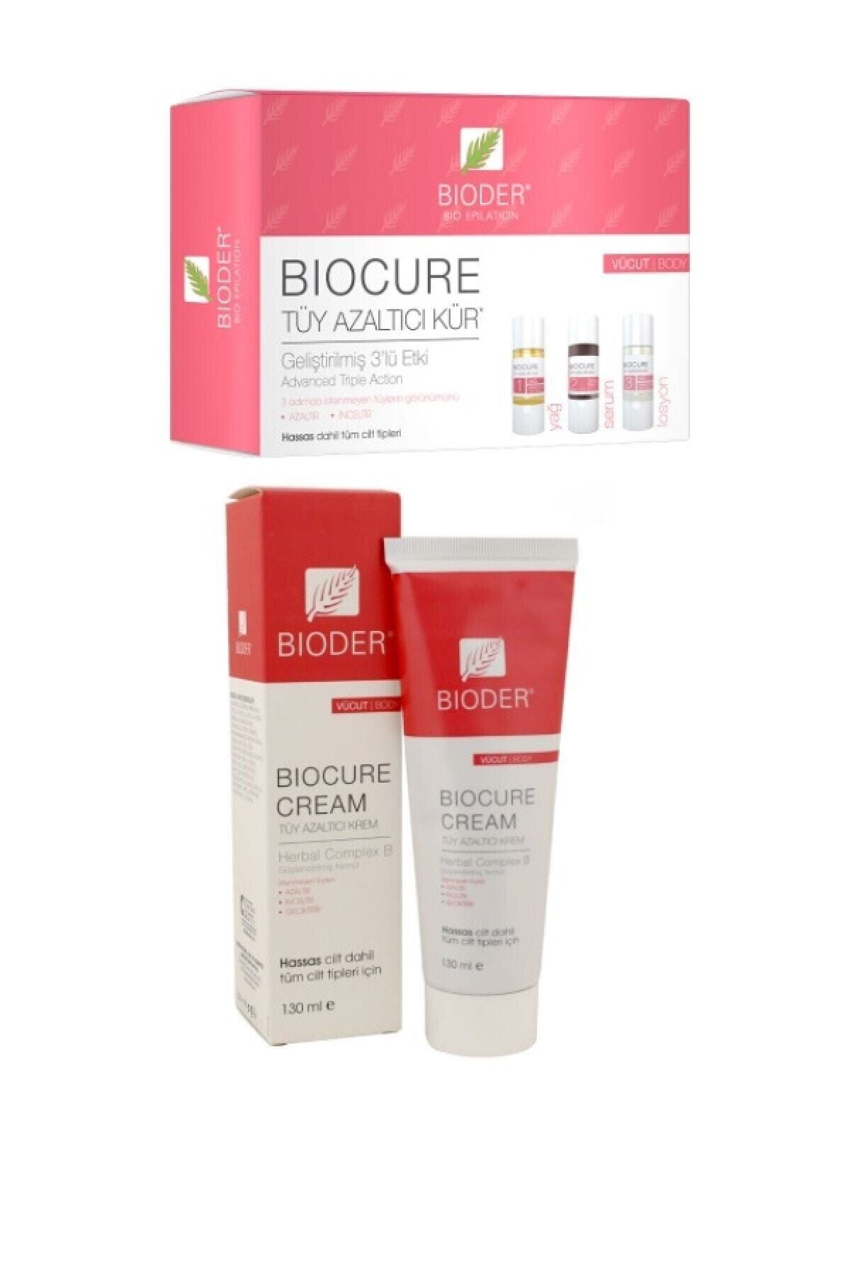 Bioder Vücut Için Tüy Azaltıcı Krem Ve Serum Seti
