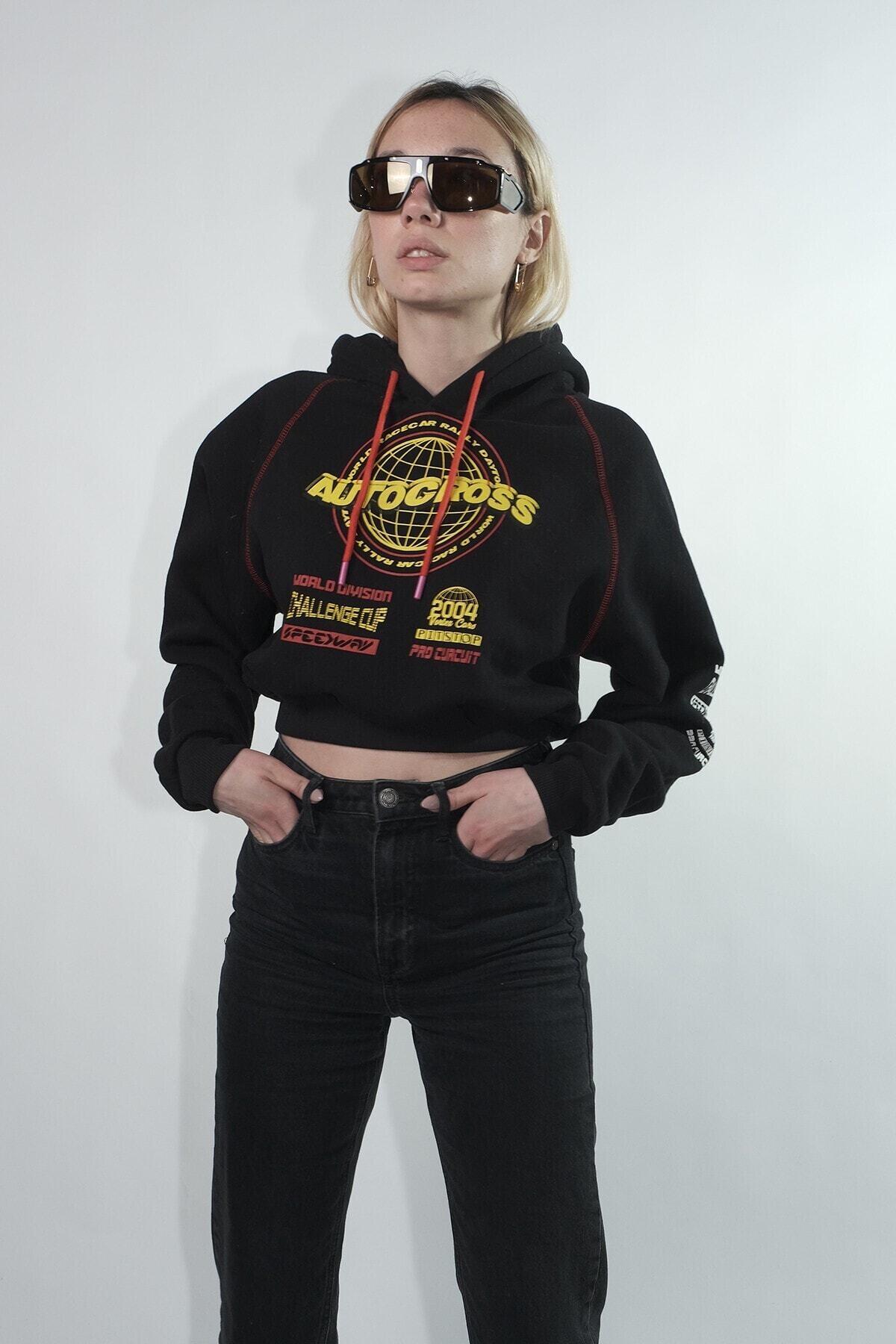 HOLEACADEMIE Kadın Crop Hoodıe