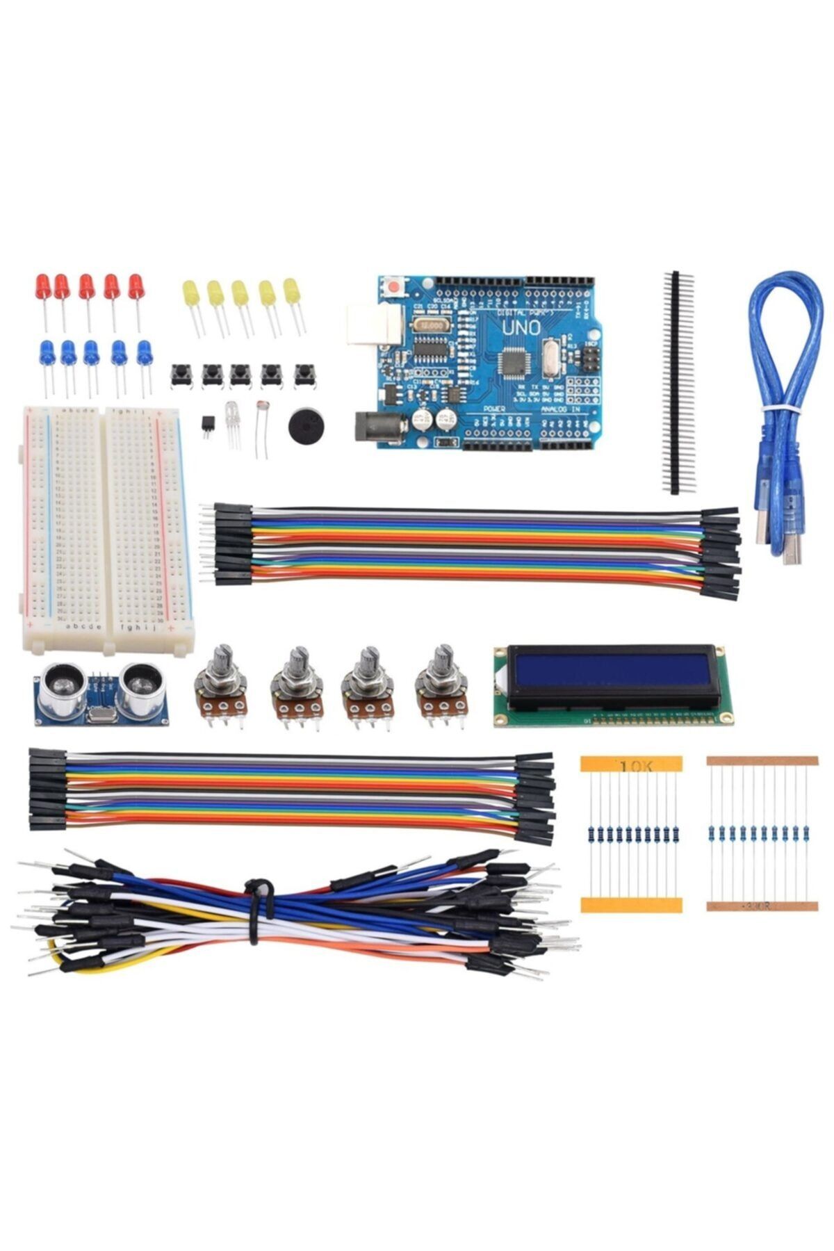 Arduino 124 Parça Uno R3 Robotik Kodlama Uygulamaları Süper Başlangıç Proje Eğitim Seti T1