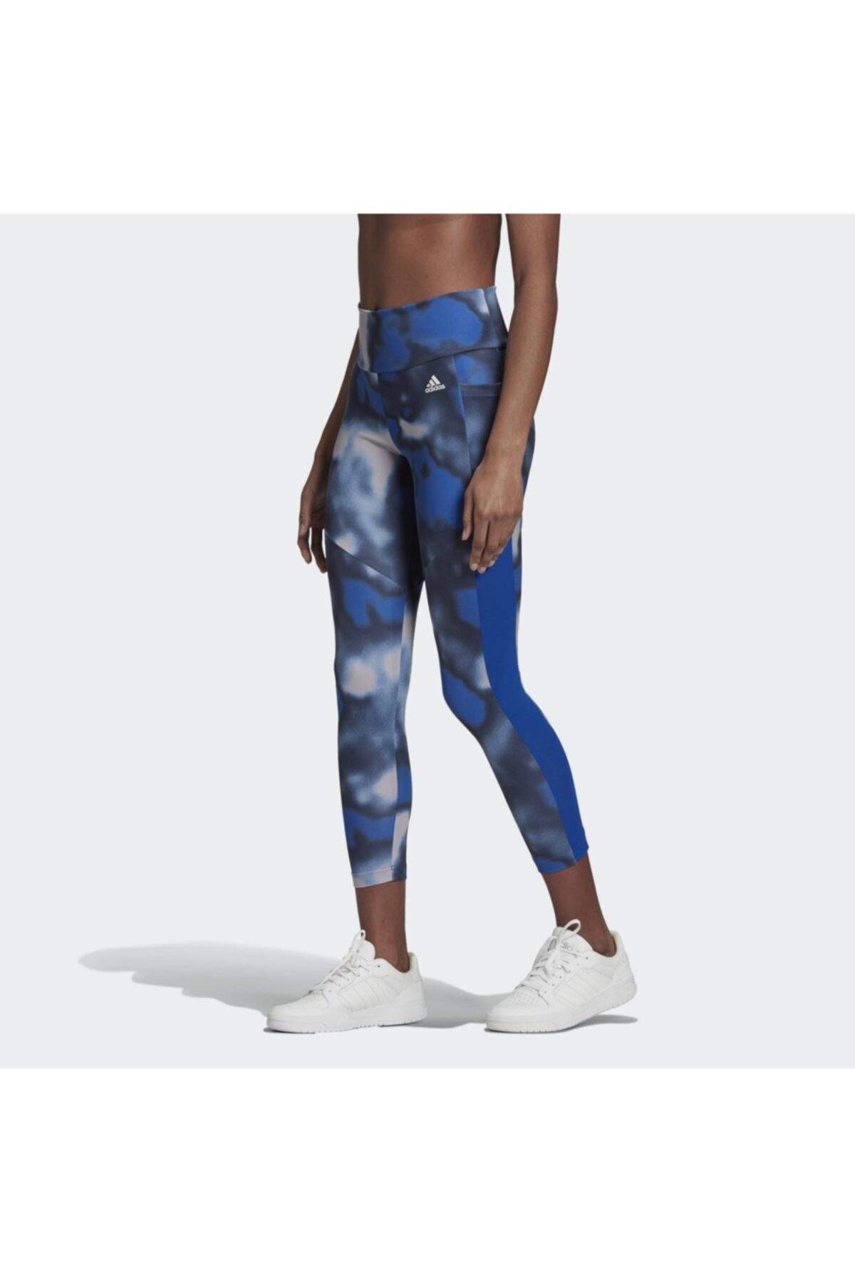 adidas Kadın Mavi Desenli Spor Tayt  Gd4659