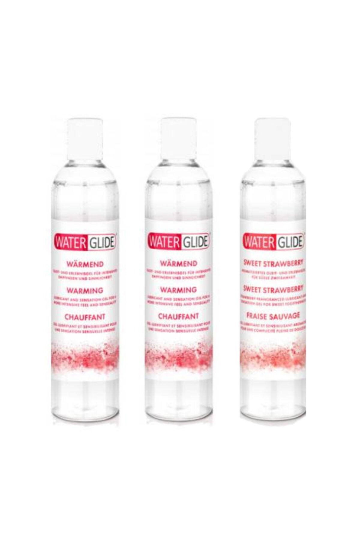 WATERGLIDE Warming 400ml Isıtıcılı 2ad Strawberry Lubricant 400ml Çilek Aromalı Kayganlaştırıcı 1ad
