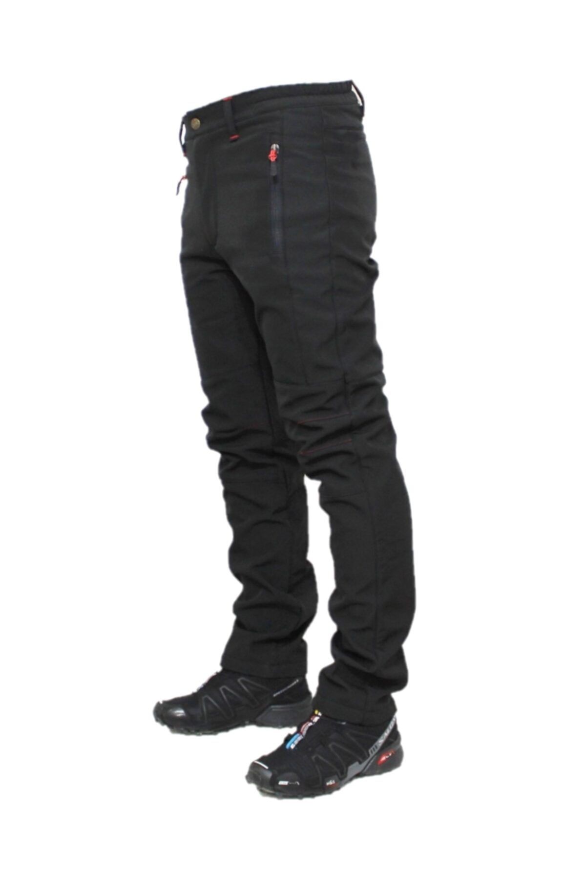 DRC Outdoor Unisex Siyah  Softshell Su Rüzgar Geçirmez Polarlı Pantolon