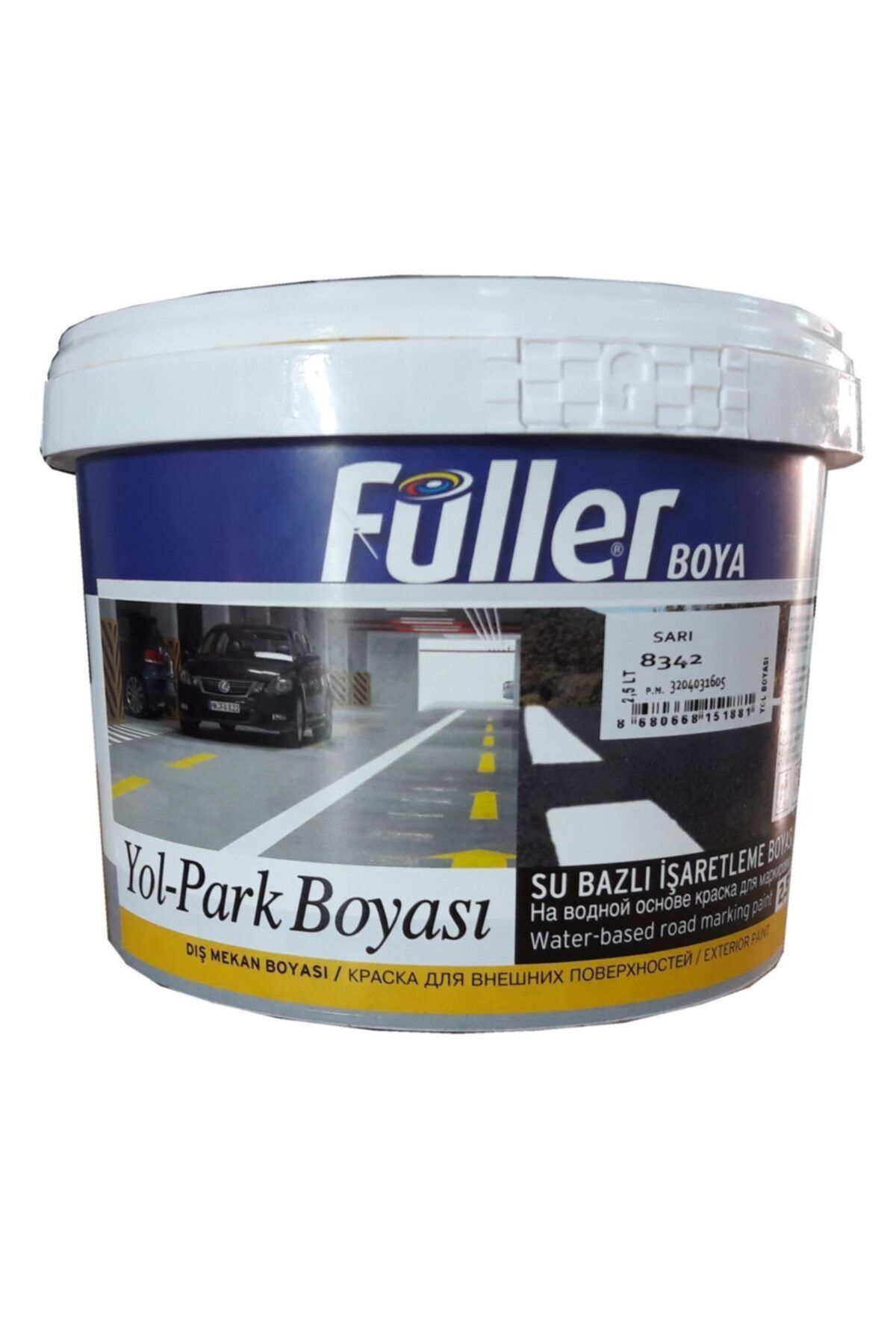 Füller Sarı Yol Çizgi Boyası 2,5 Litre Su Bazlı
