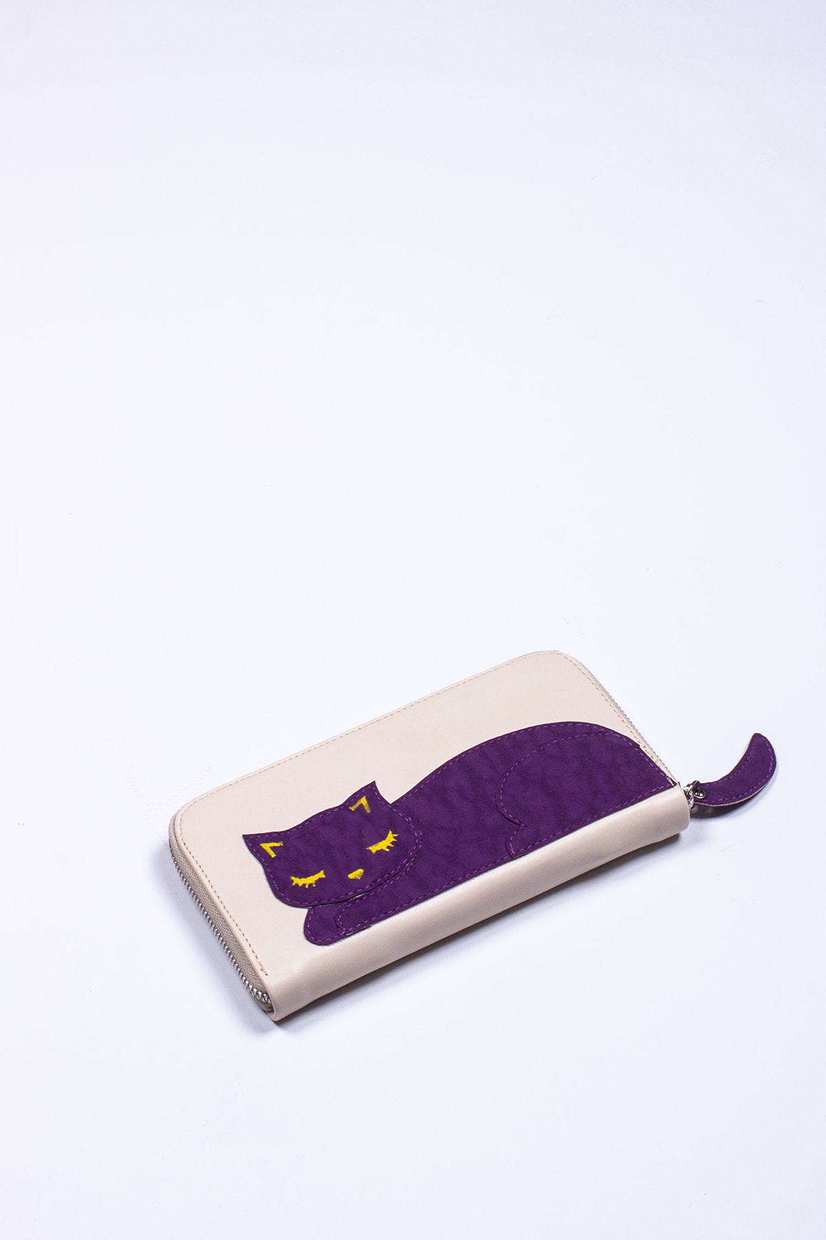 ESİLA Lazy Cat Desenli Kedi Figürlü Kadın Büyük Boy Cüzdan Kartlık