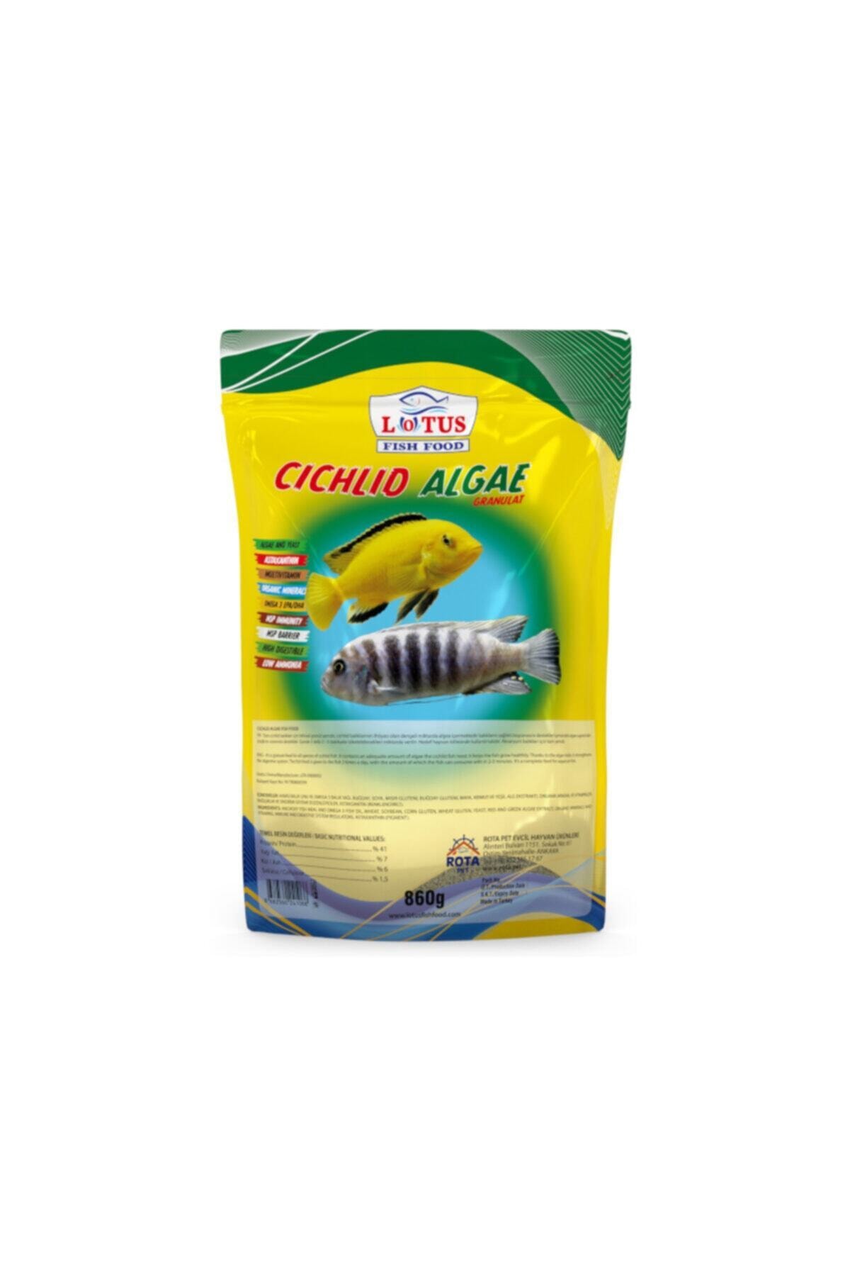 Lotus Cichlid Algae Spirulina 860g Bitkisel Akvaryum Balık Yemi
