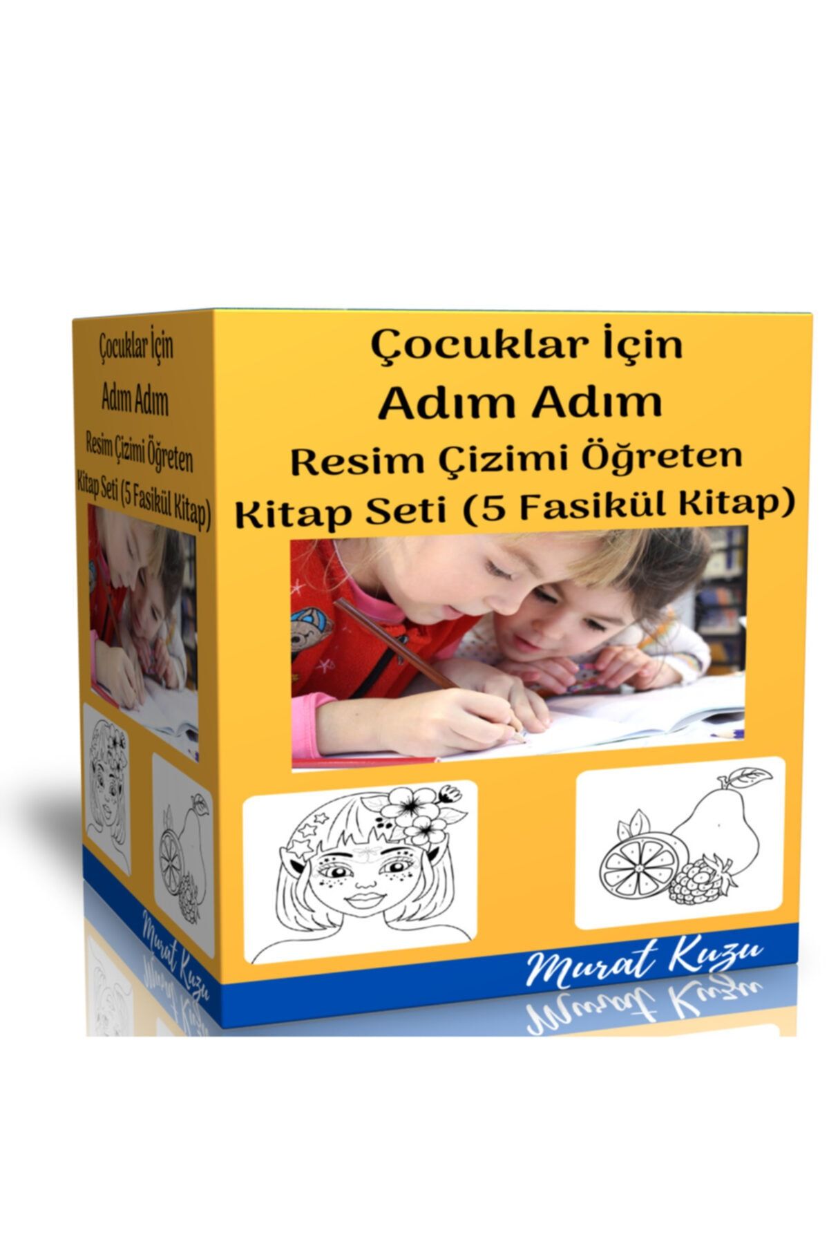 Enine Boyuna Eğitim Çocuklar Için Adım Adım Resim Çizimi Öğreten Kitap Seti (5 Fasikül Kitap)