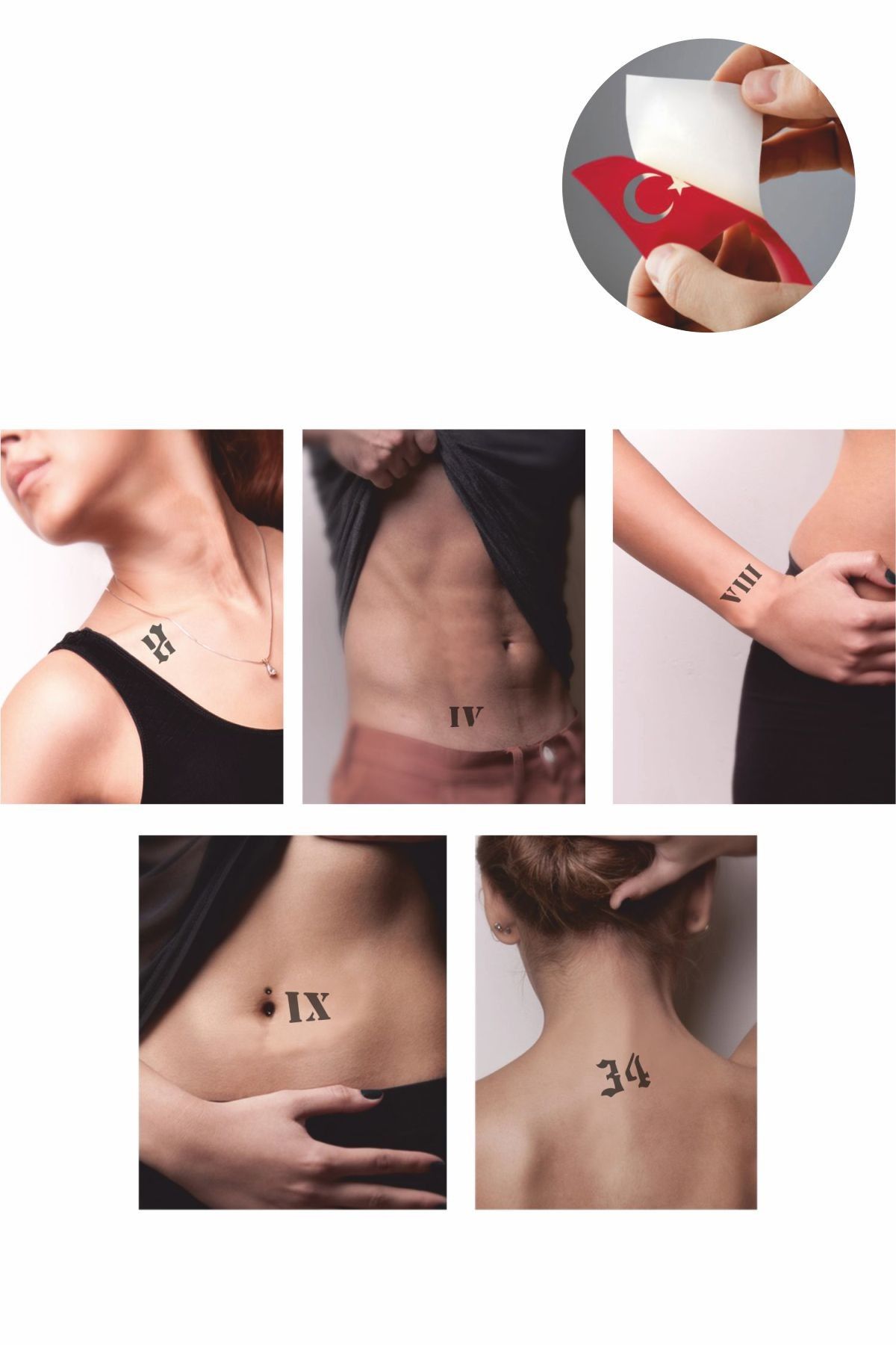 ONE SPRAY TATTOO Roma Ve Latin Harfleri Geçici Dövme Seti Dark Sprey Ve Desen