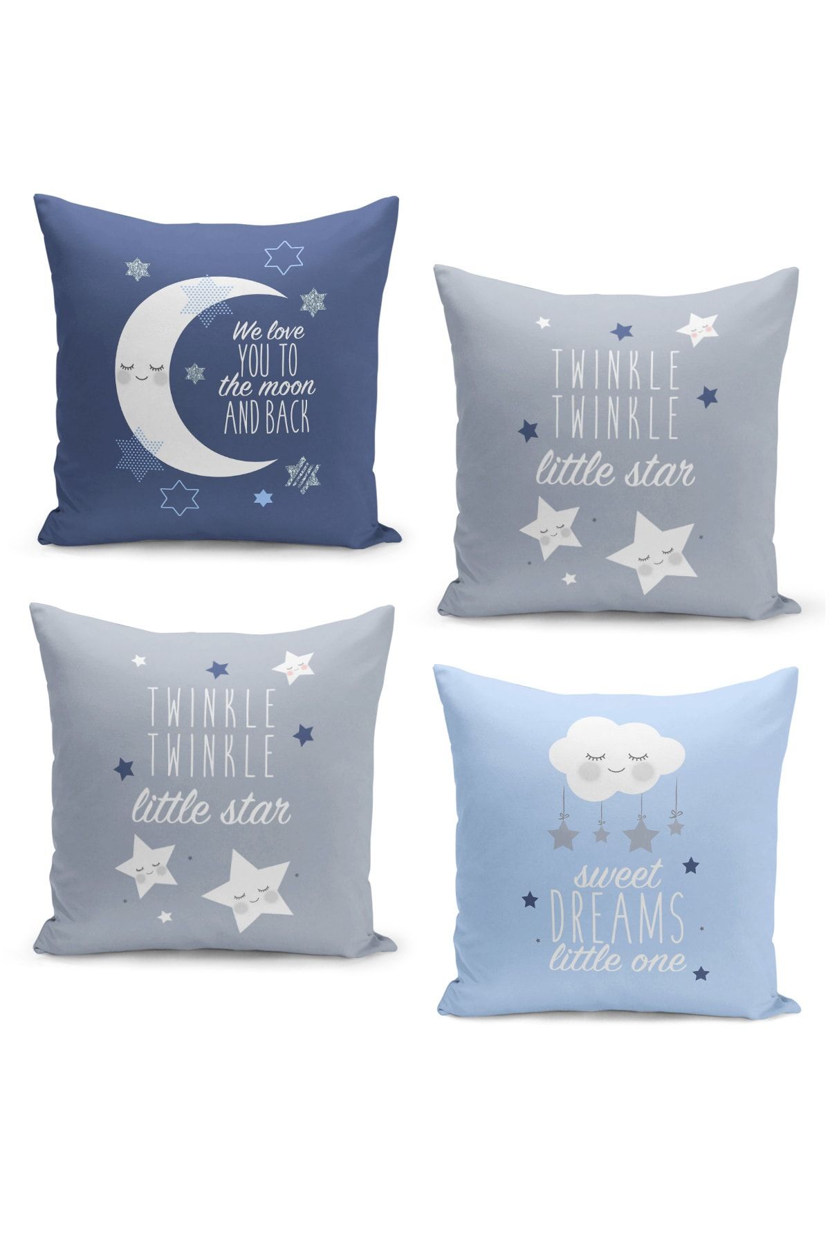 Filamente 4 Piece Throw Pillow Cover Set Kids Baby Room Digital
