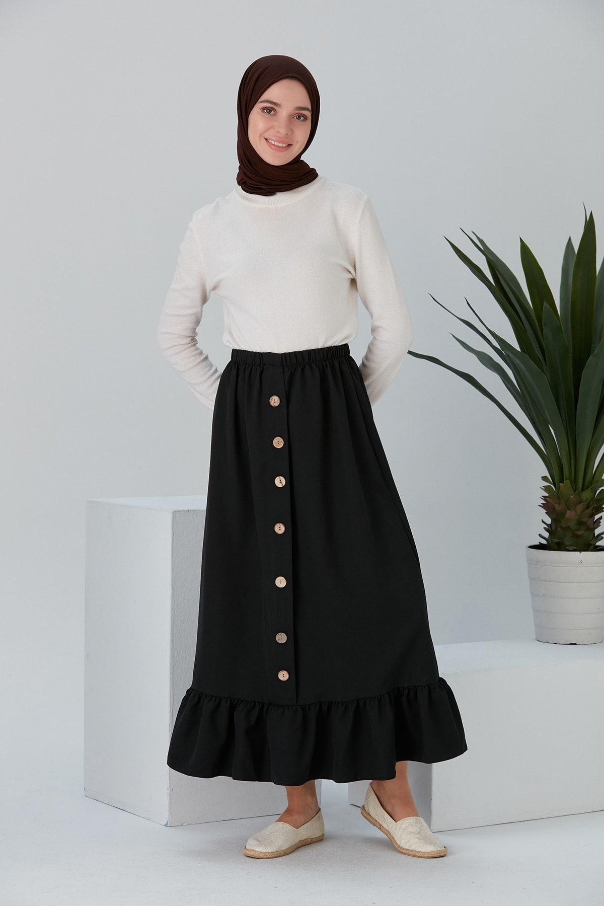 Button online skirt hijab
