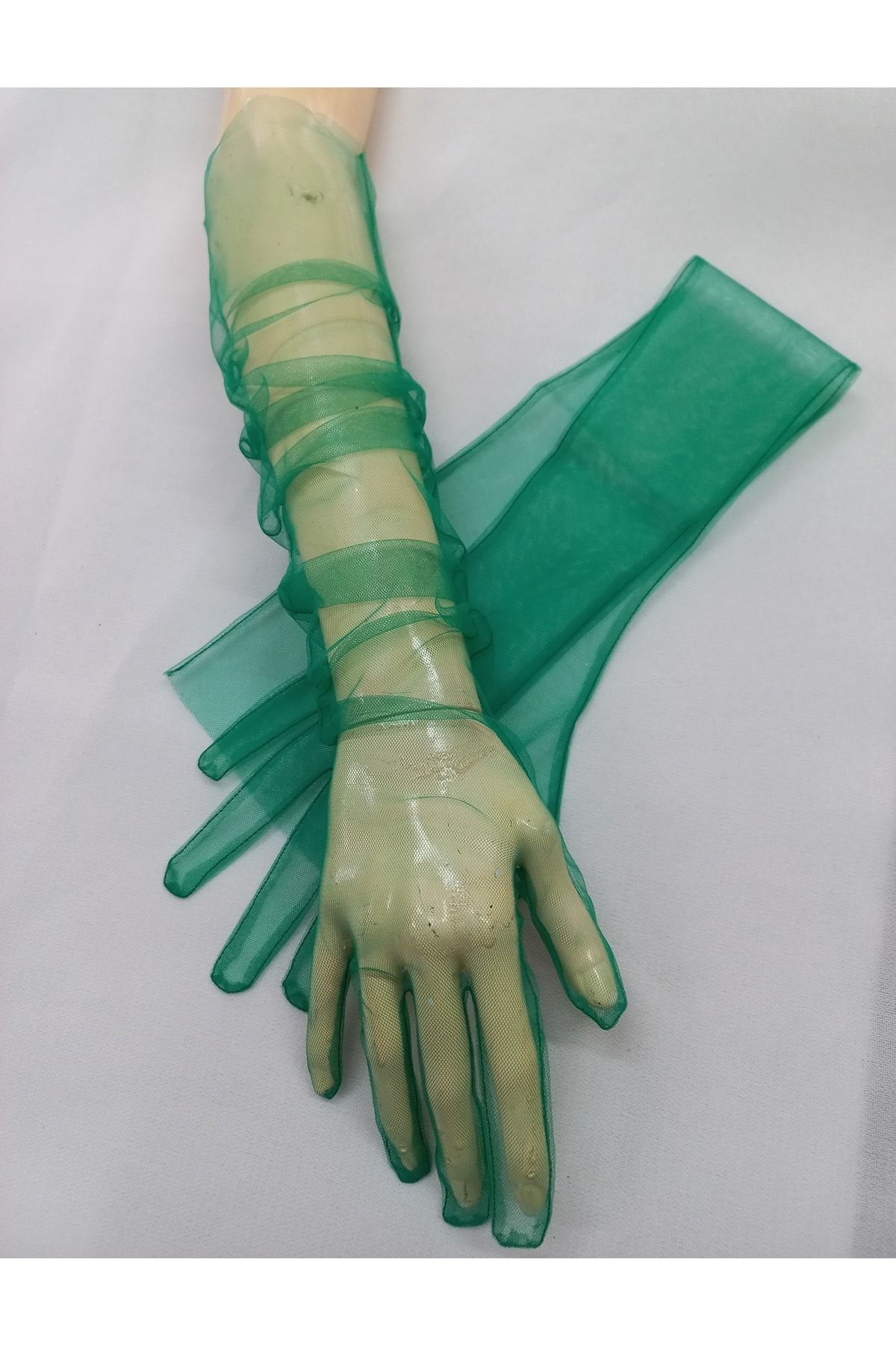 Green formal store gloves