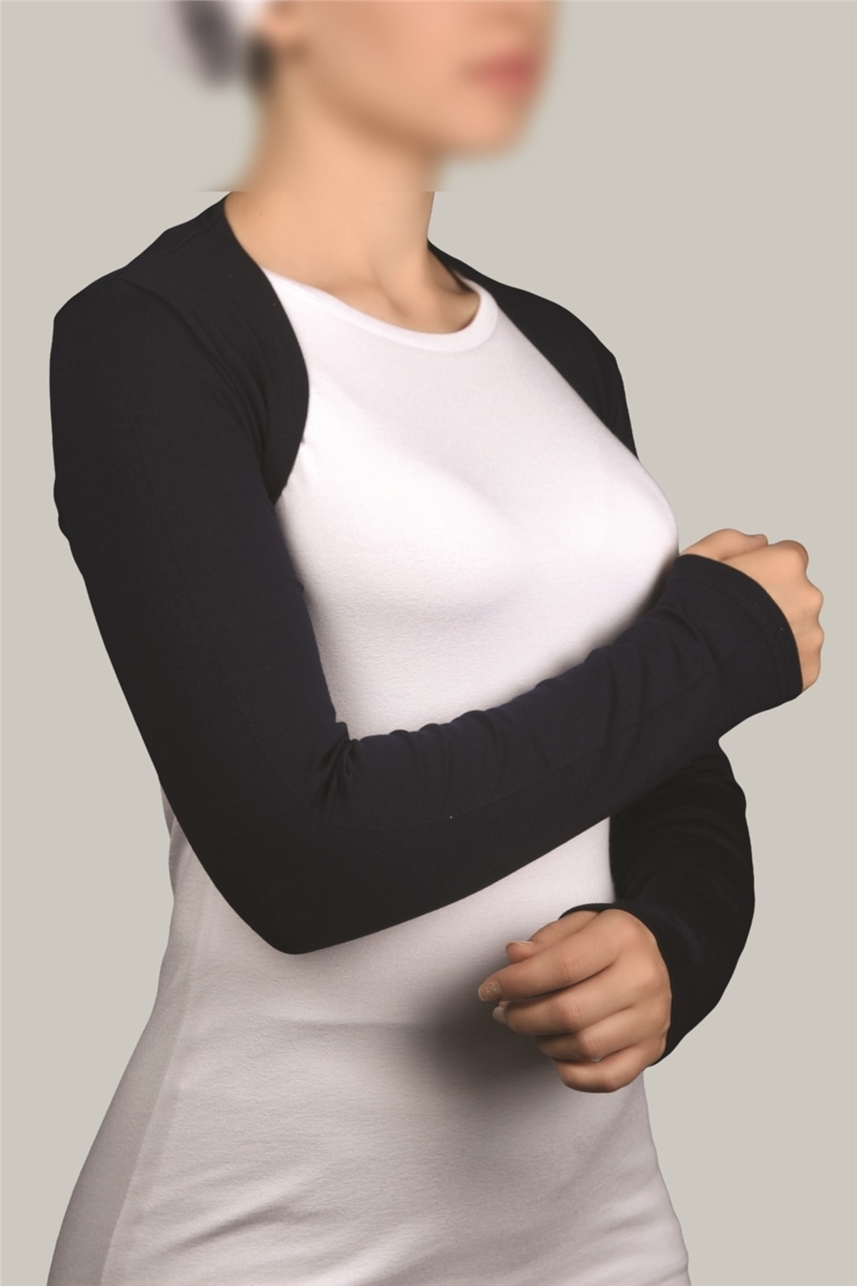 بولرو آستین بلند حجاب - آبی سرمه ای