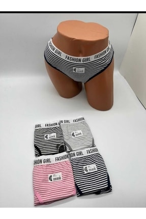 Fashion Girl Çizgili Kombin Bikini Külot  6lı Image 0