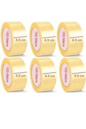 6 Adet 100 Metre Akrilik Koli Bandı 45mm×100mt Güçlü Koli Bantı Image 0
