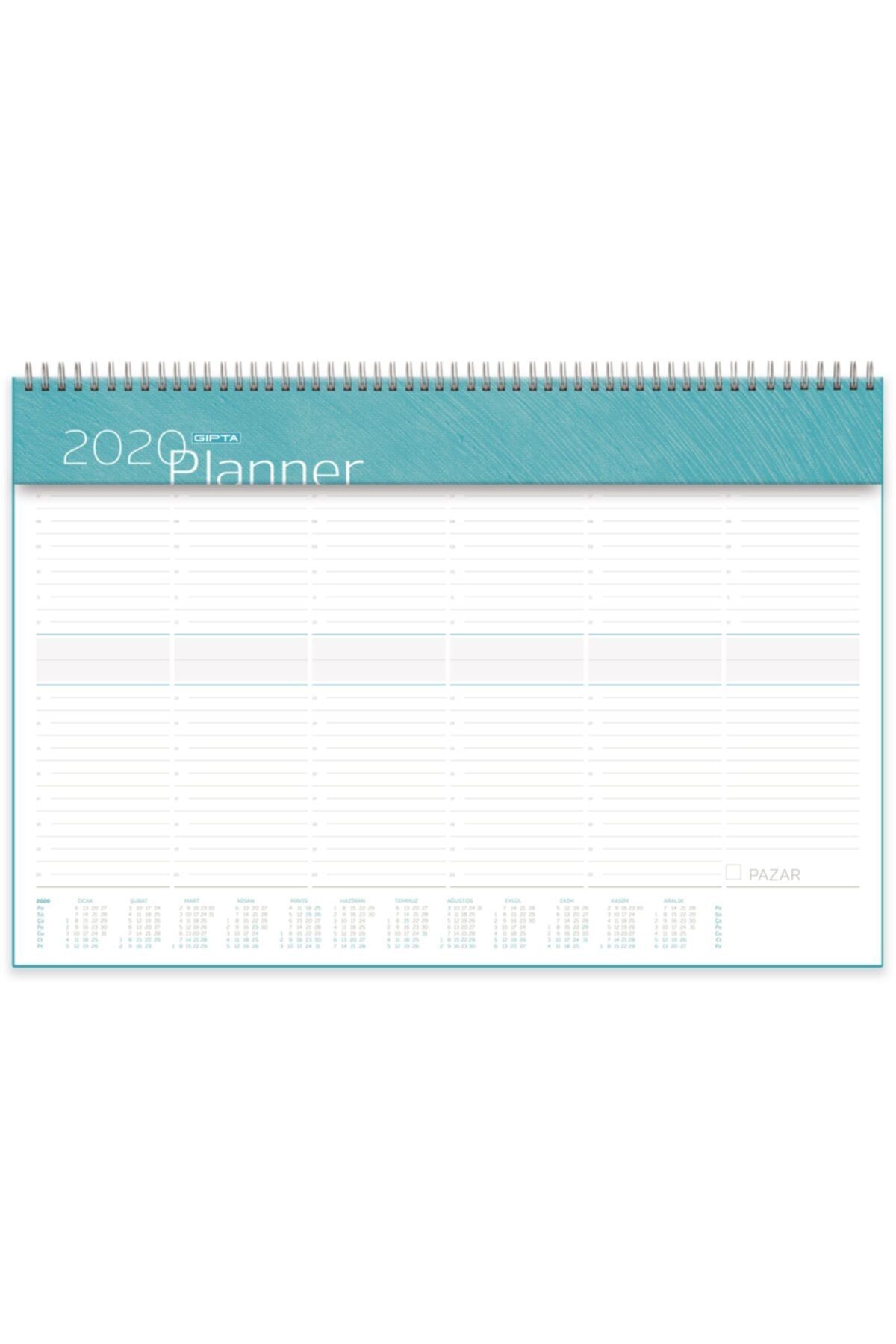 Gıpta 252-smk 40x28 Spiralli Haftalık Tarihsiz Planner Masaüstü Planlayıcı