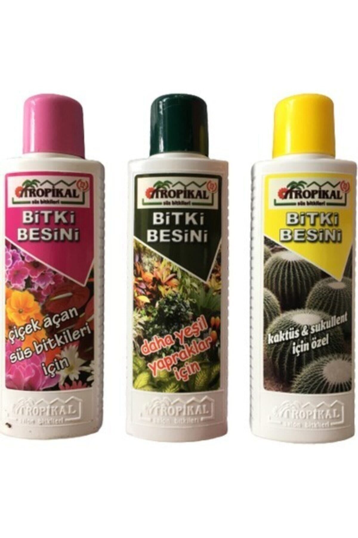 TROPİKAL Bitki Besini 225 ml Çiçek Açan Süs Bitkileri + Daha Yeşil Yapraklı Bitkiler + Kaktüs