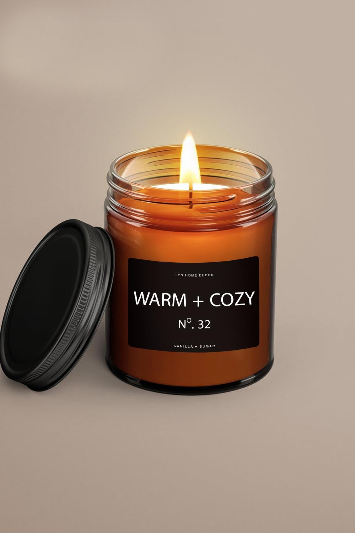 LYN HOME & DECOR Cozy Amber Kavanoz Mum 9oz