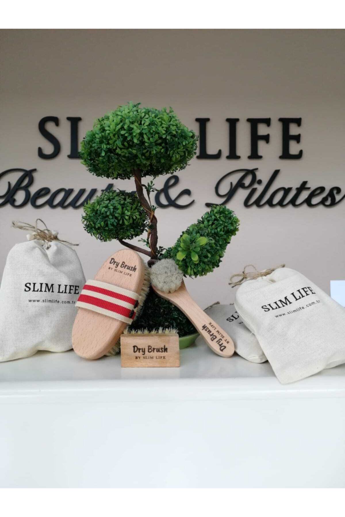 Slim Life Kuru Fırça At Kılı  Doğal Selülit, Yüz Ve Tırnak Fırçası Seti 3'lü