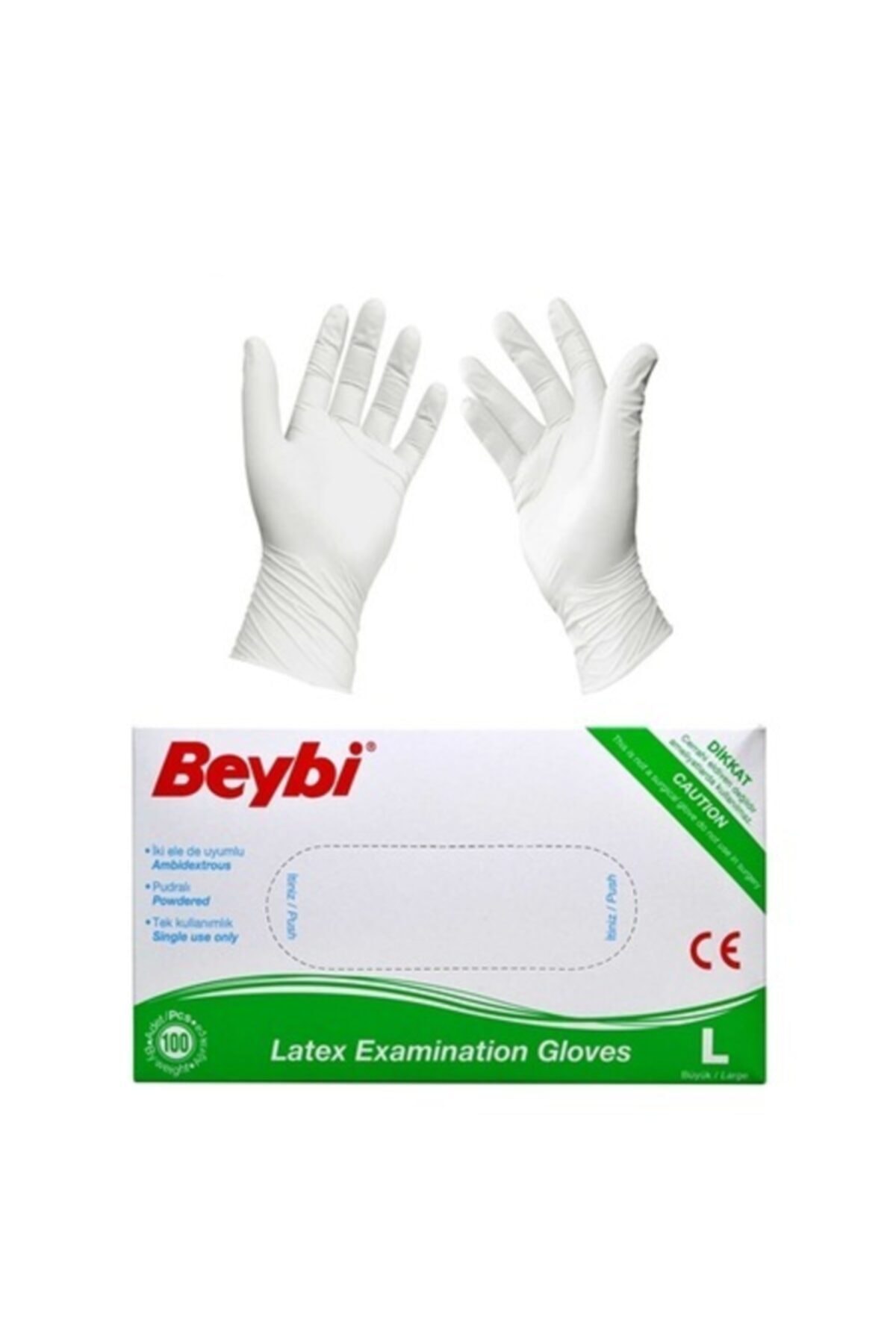 Beybi Muayene Eldiven Large Pudralı Lateks 100lü Paket