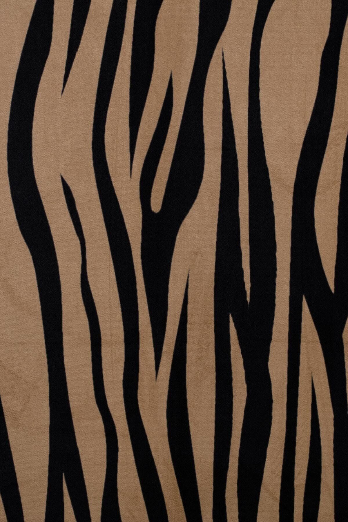 ATA EXCLUSIVE FABRICS Zebra Desenli Kadife Döşemelik Kumaş (1 Metre)