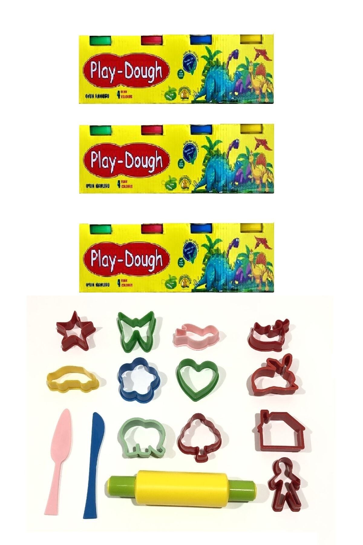 Play Dough Oyun Hamuru Ve Oyun Hamuru Kalıbı Seti 3 Adet X 450 Gr.