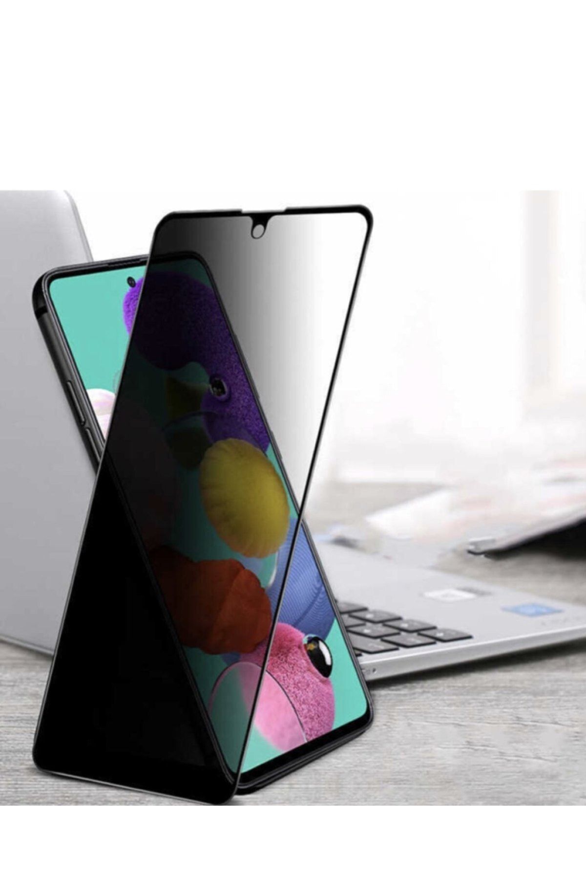TEKNOPARKTA Samsung A20 Hayalet Privacy Gizlilik Filitreli Kavisli Tam Kaplayan Ekran Koruyucu