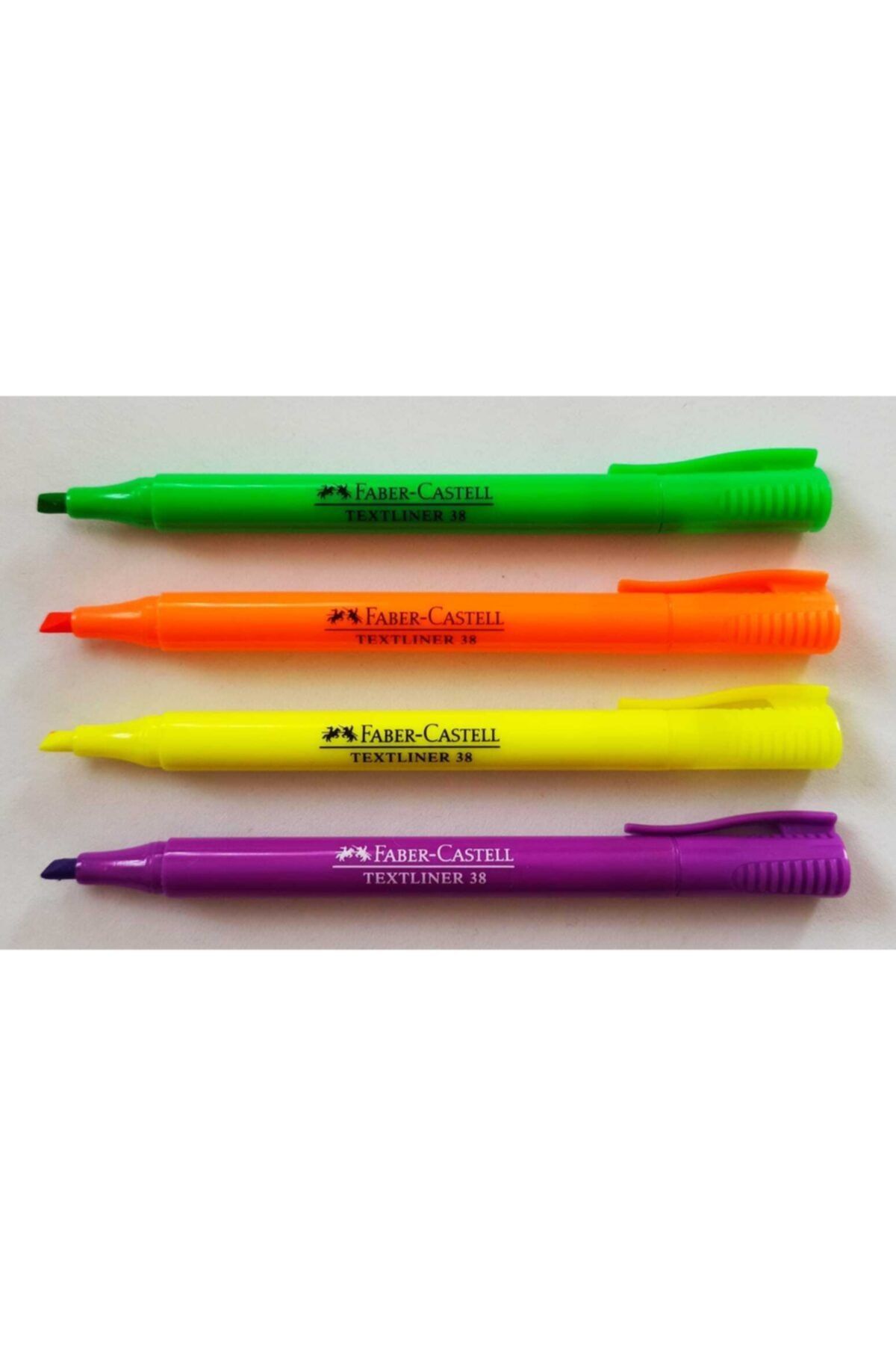 Faber Castell Fosforlu Kalem Faber 38 Kalem Canlı Renkler 4 Adet