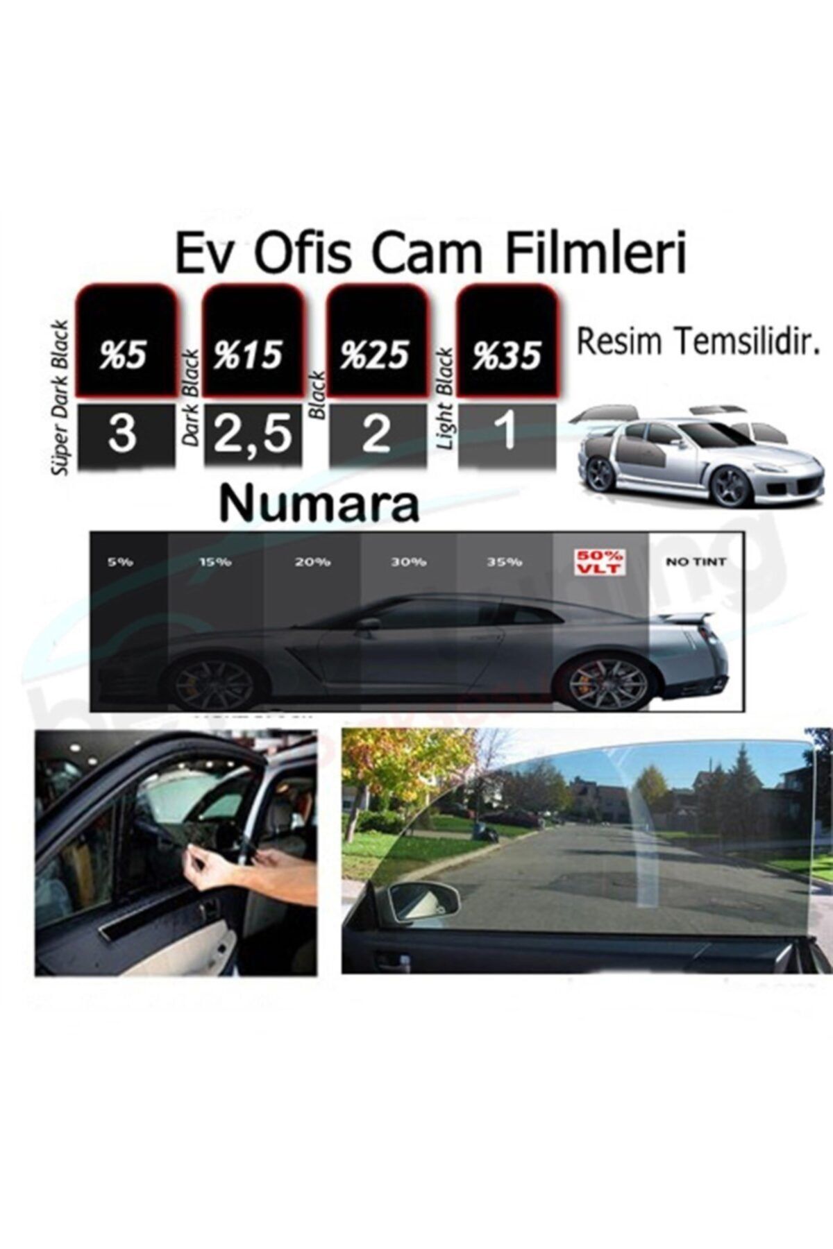 Niken Cam Filmi Amerikan Çizilmez 75 Cm X 60 Mt. Süper Dark Black