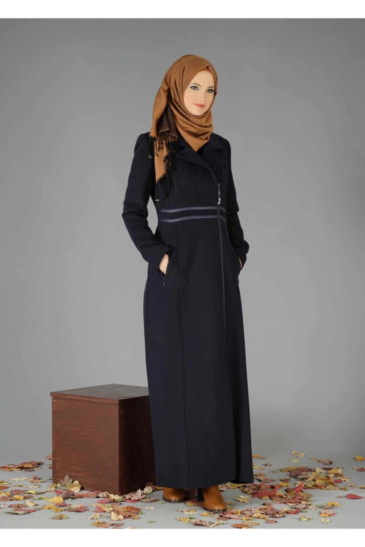 Yörükoğlu 45897 Fermuarlı Kadın Tesettür Pardesü