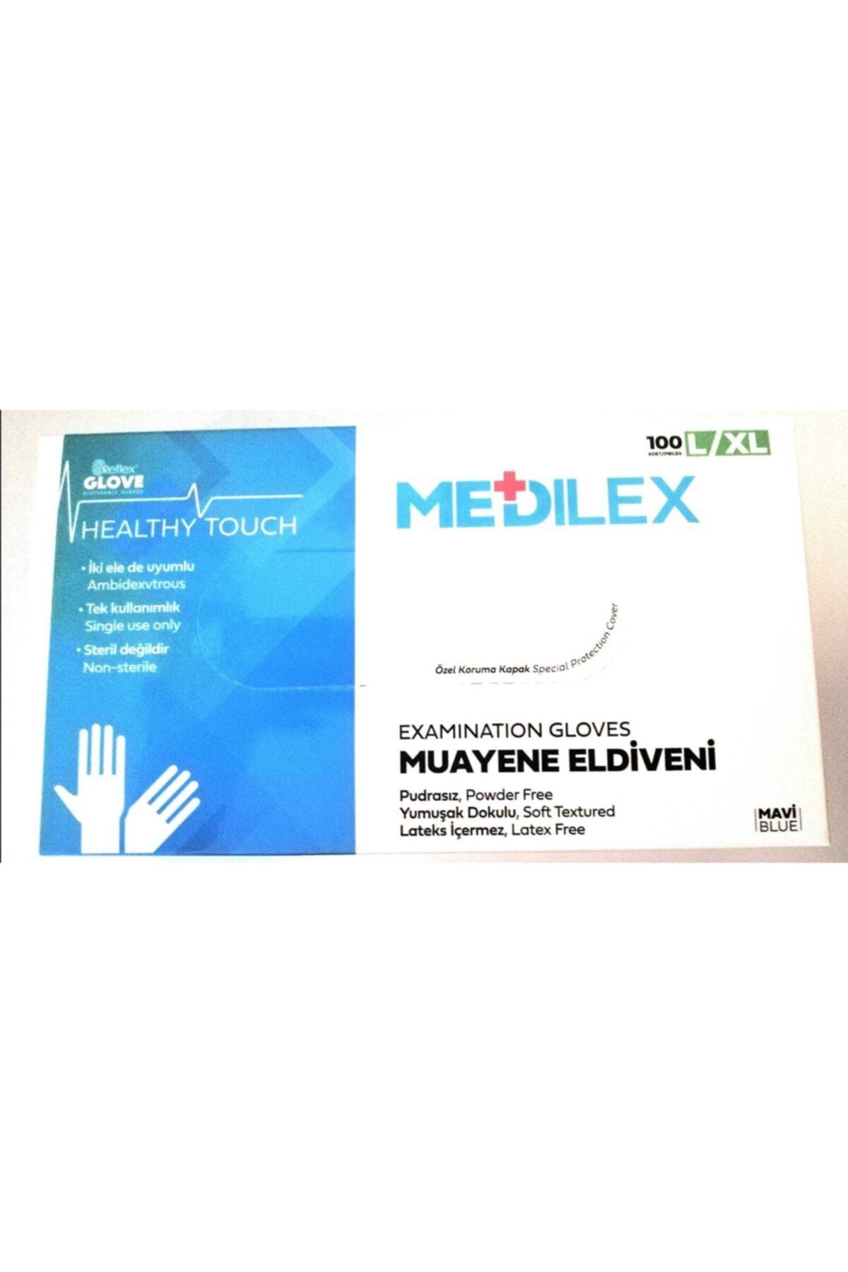 Reflex Medilex L Beden Muayene Eldiveni Mavi Renk