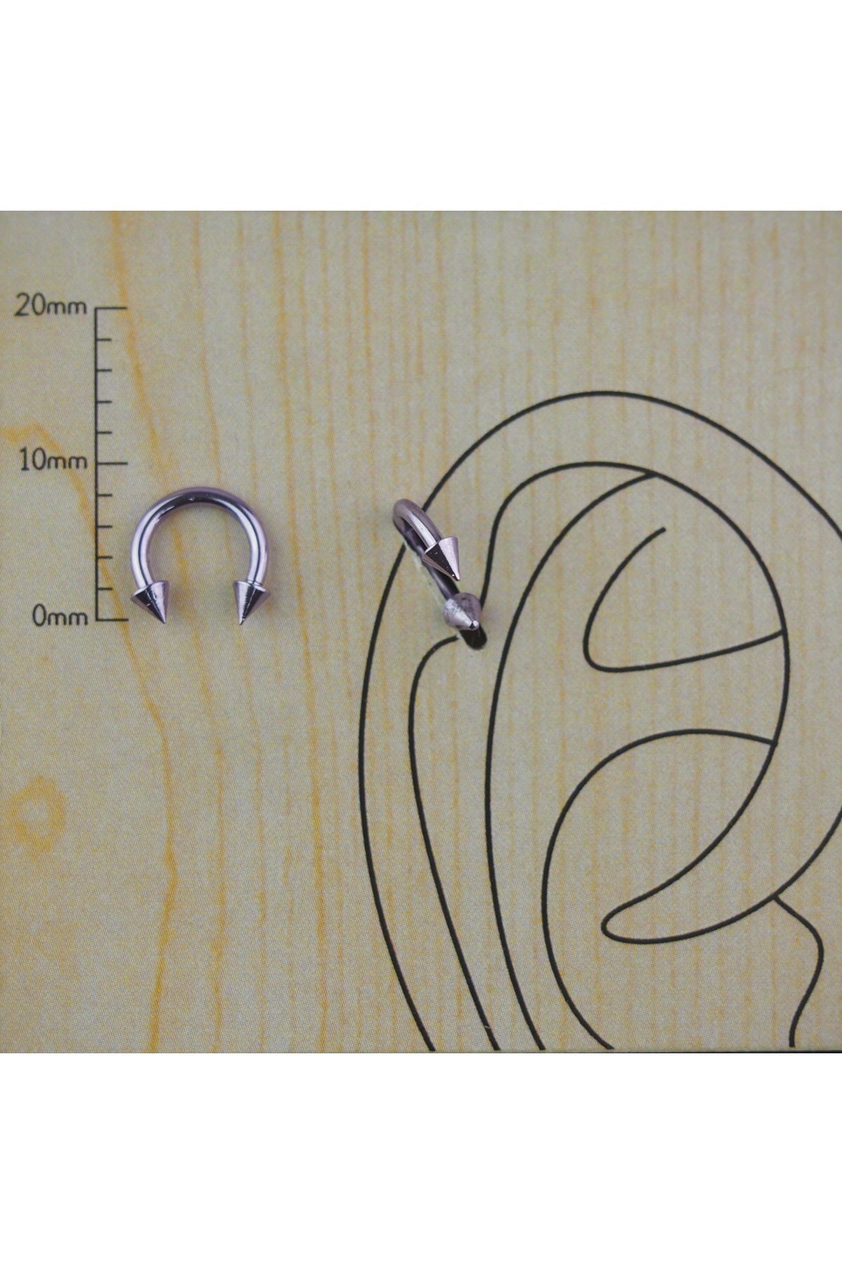 Abuksubukşeyler Cerrahi Çelik Spayk Halka Piercing 6 Mm