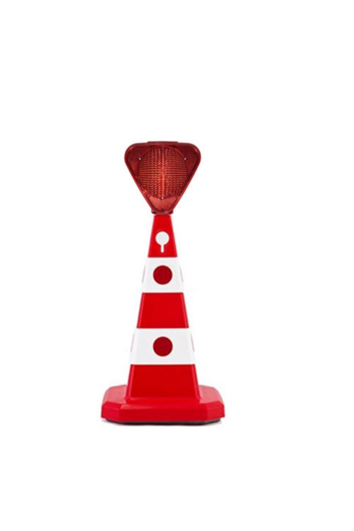 FM Trafik Ultra Kedi Gözlü Trafik Konisi 60 Cm + Solarlı Flaşör Lamba (kırmızı)