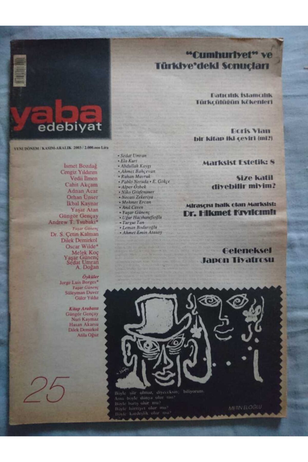 YABA Edebiyat - 2 Aylık Dergi (no 25) 2003