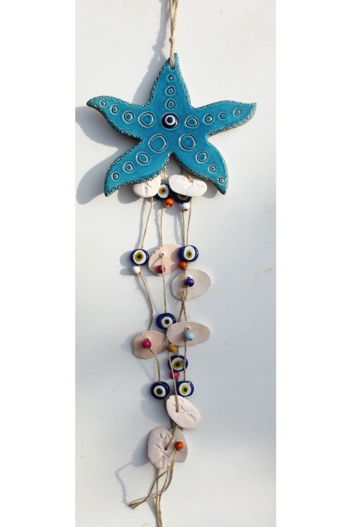 soydan seramik Seramik Deniz Yıldızı Sarkaç Nazar Boncuklu Duvar Süsü