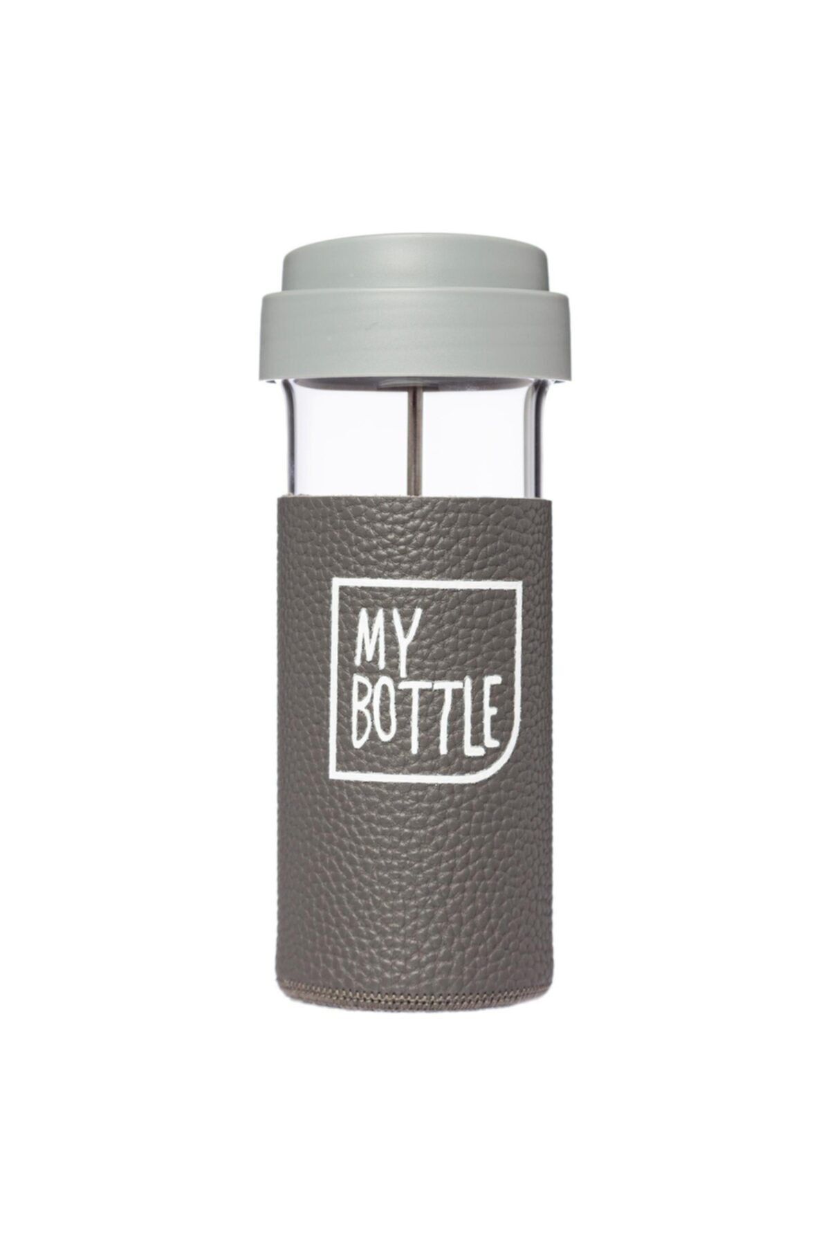 TRHEDİYE Gri Deri Kılıflı French Press Mug 450 ml