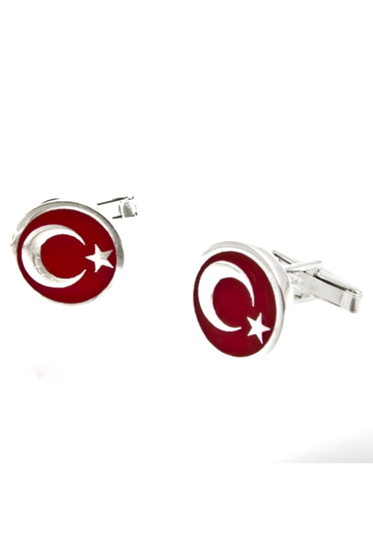 Emir Gümüş Mineli Ayyıldız Gümüş Kol Düğmesi