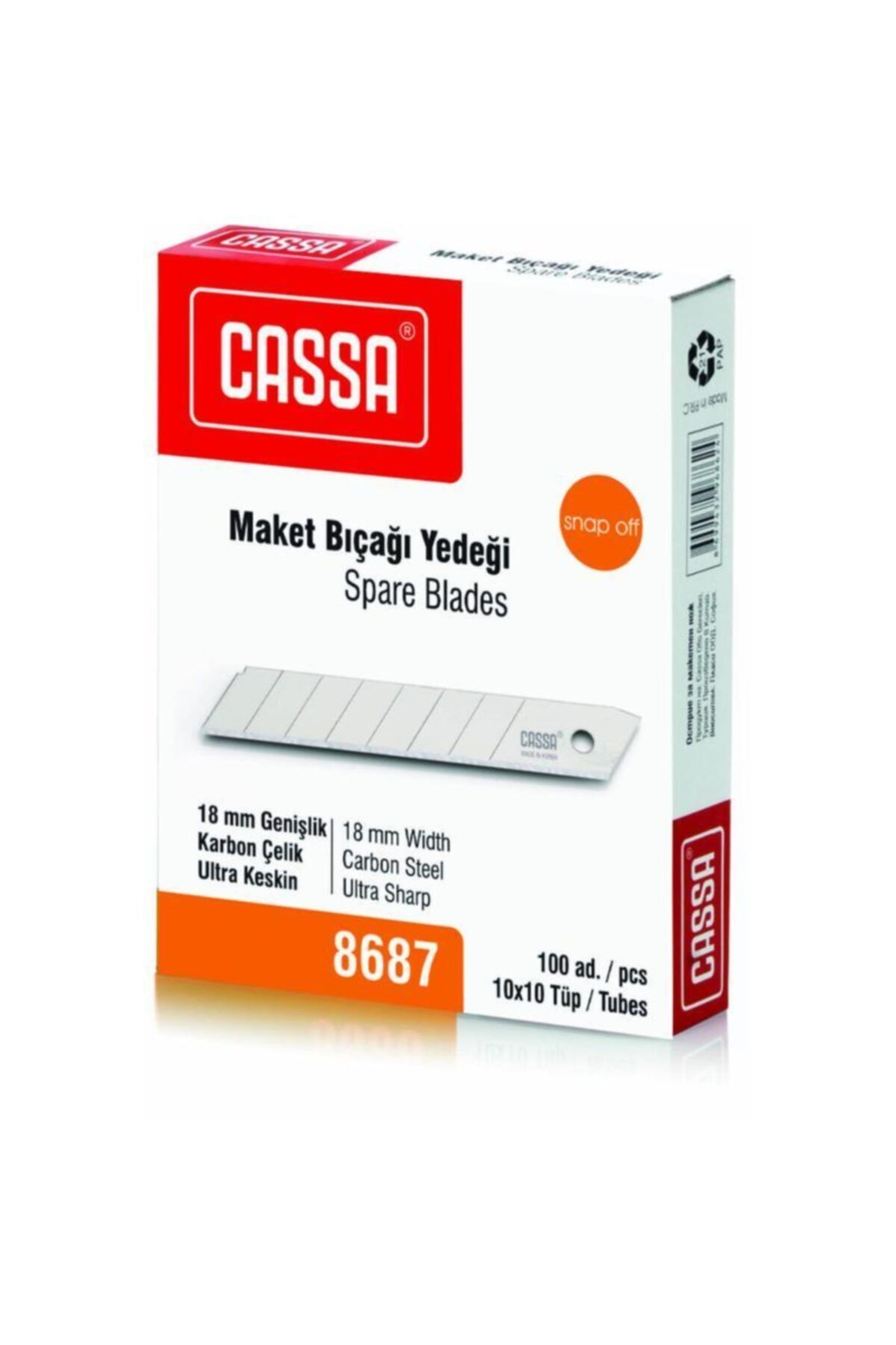 Cassa Maket Bıçağı Yedeği 10'lu 18mm 8687