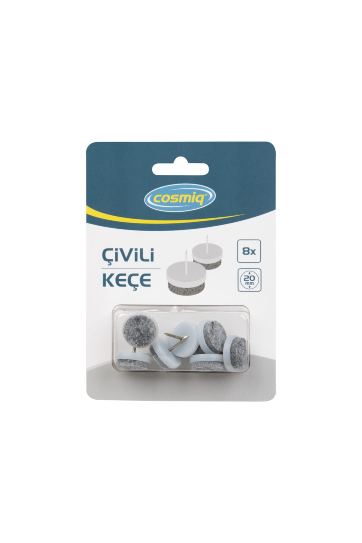 Cosmiq Çivili Keçe 8'li Beyaz