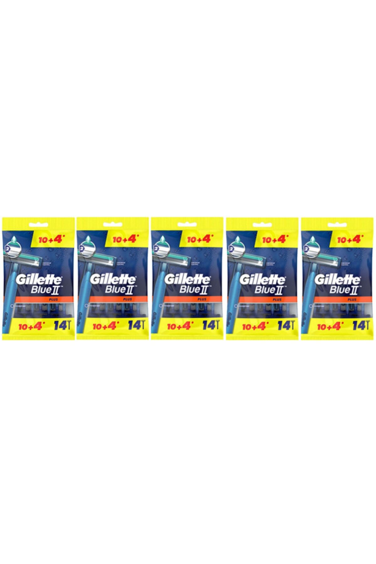 Gillette Blue2 Plus Kullan At Tıraş Bıçağı 14'lü X 5 Paket