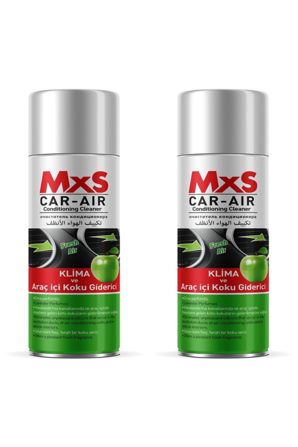 MxS Fresh Koku Bomba Araç Içi Ve Klima Koku Giderici Elma Kokulu 200 ml - 2 Adet