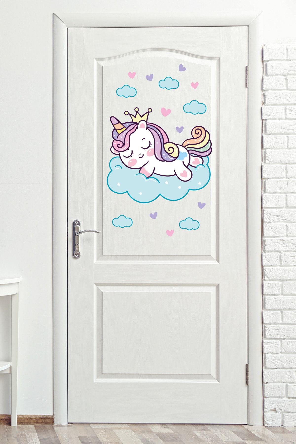Sim Tasarım - Sim36 - Unicorn Kapı - Cam - Duvar Sticker Seti Renkli