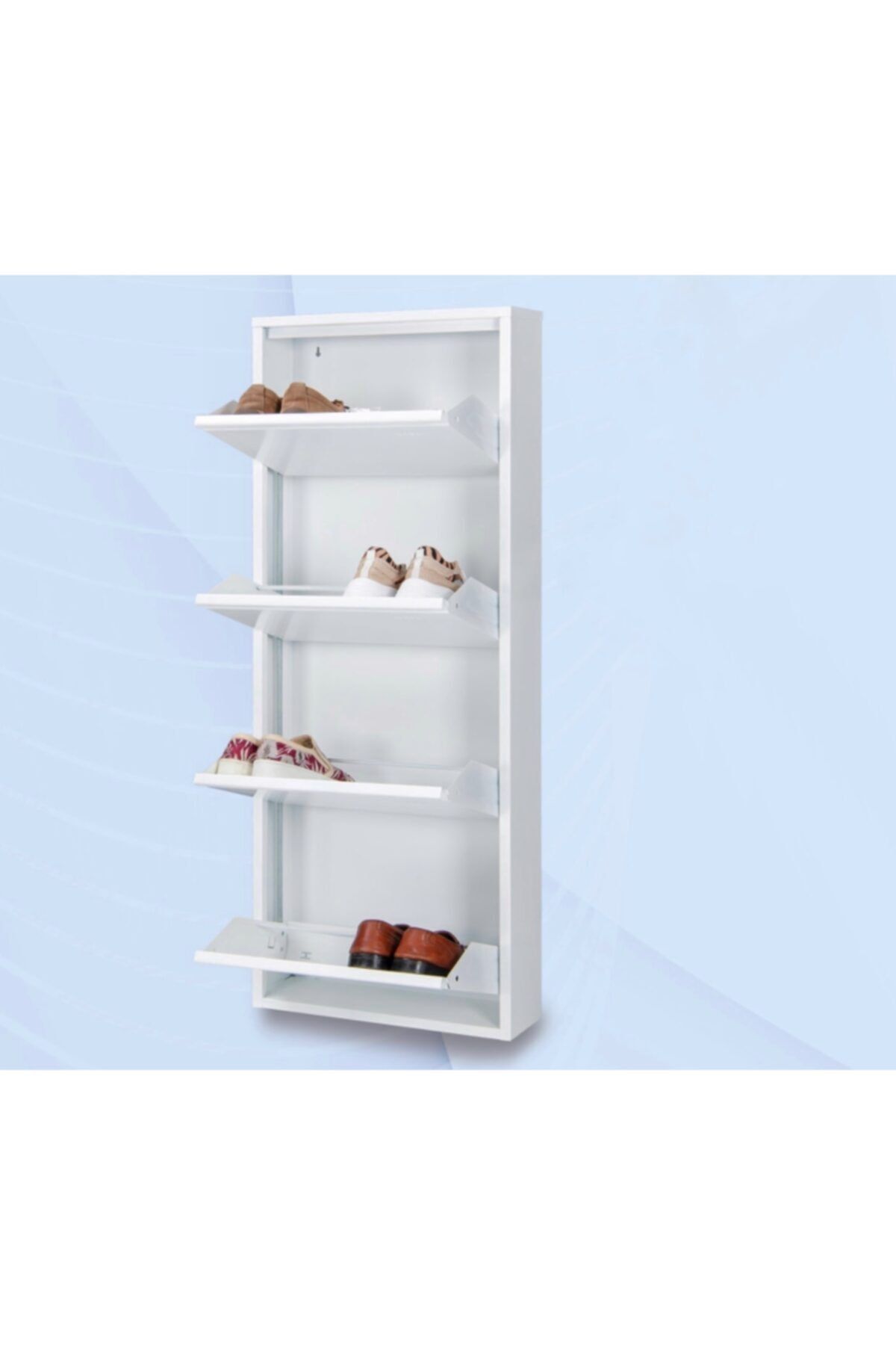 KASER METAL 4 Lü Metal Ayakkabılık-beyaz