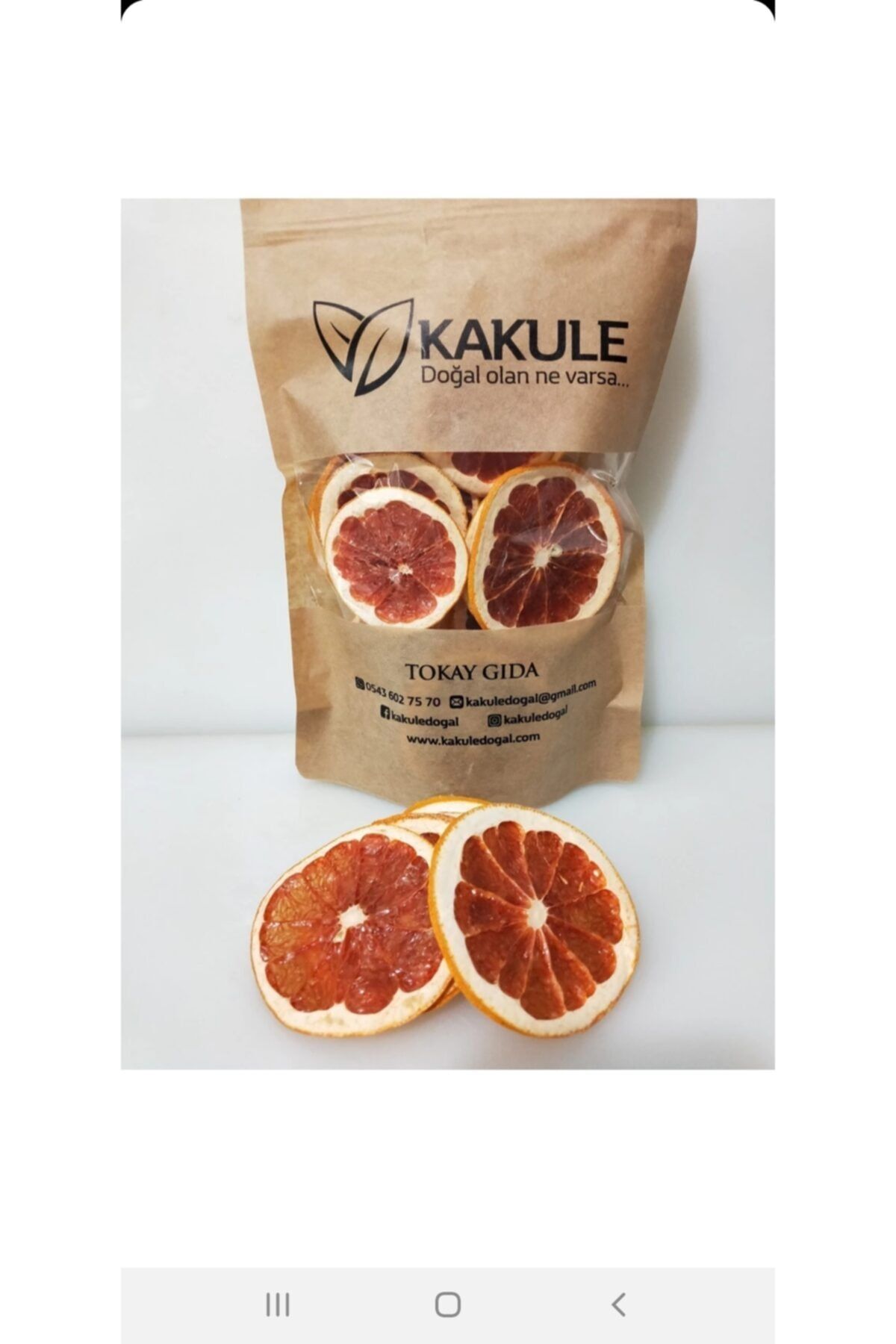 KAKULE DOĞAL ÜRÜNLER Kakule Greyfurt Kurusu Cipsi 100 Gr