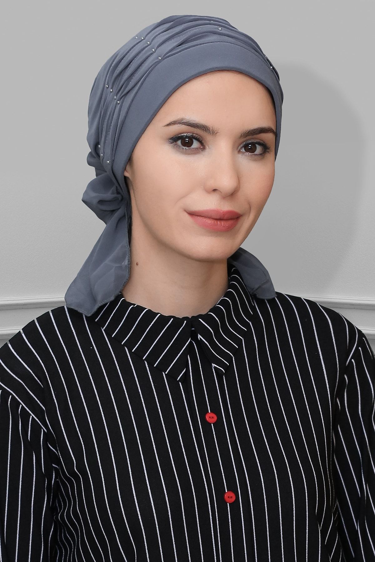 HÜRREM BONE Kadın Gri Nervür Incili Pratik Bone
