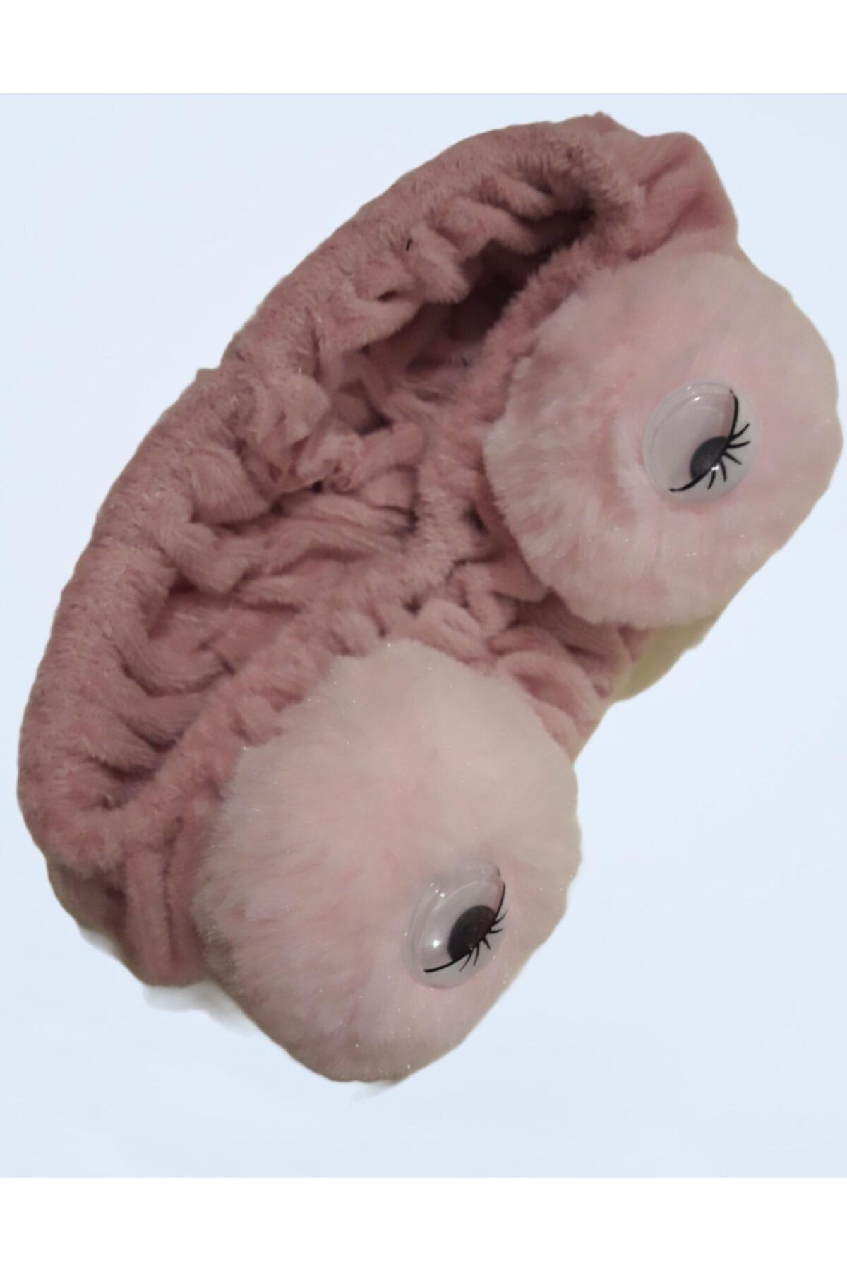 Leyla Tekstil Kız Çocuk Pembe  Modameva 1-5 Yaş Polar Peluş Gözlü Saç Bandanası